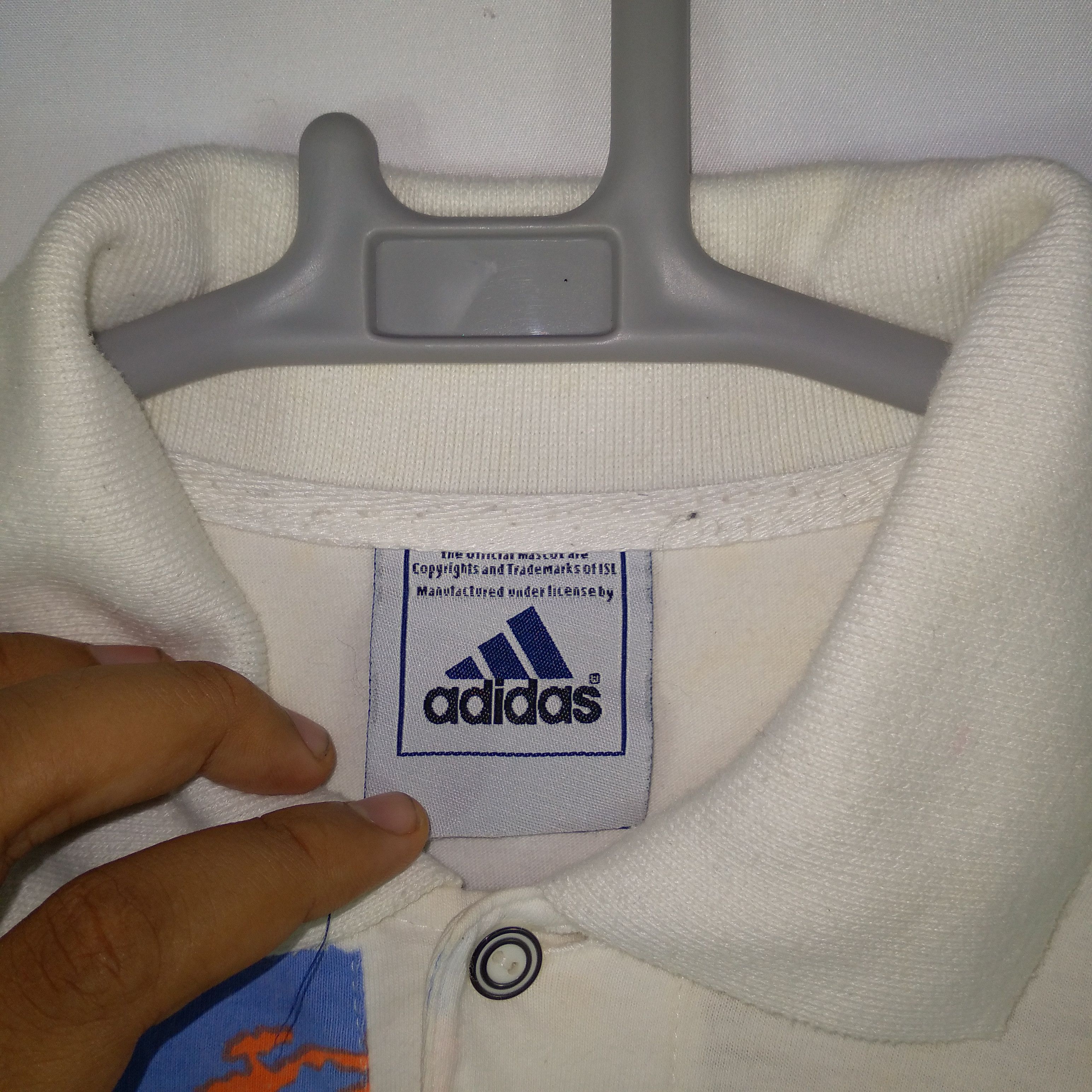 Adidas × Vintage Vintage 90s Adidas Nice Art Paint Design Polo Shirts Size US M / EU 48-50 / 2 - 13 Thumbnail