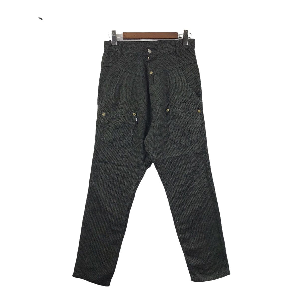 mercibeaucoup MERCIBEAUCOUP ISSEY MIYAKE Drop Crotch Green Baggy Wool Pant Size US 29 - 1 Thumbnail