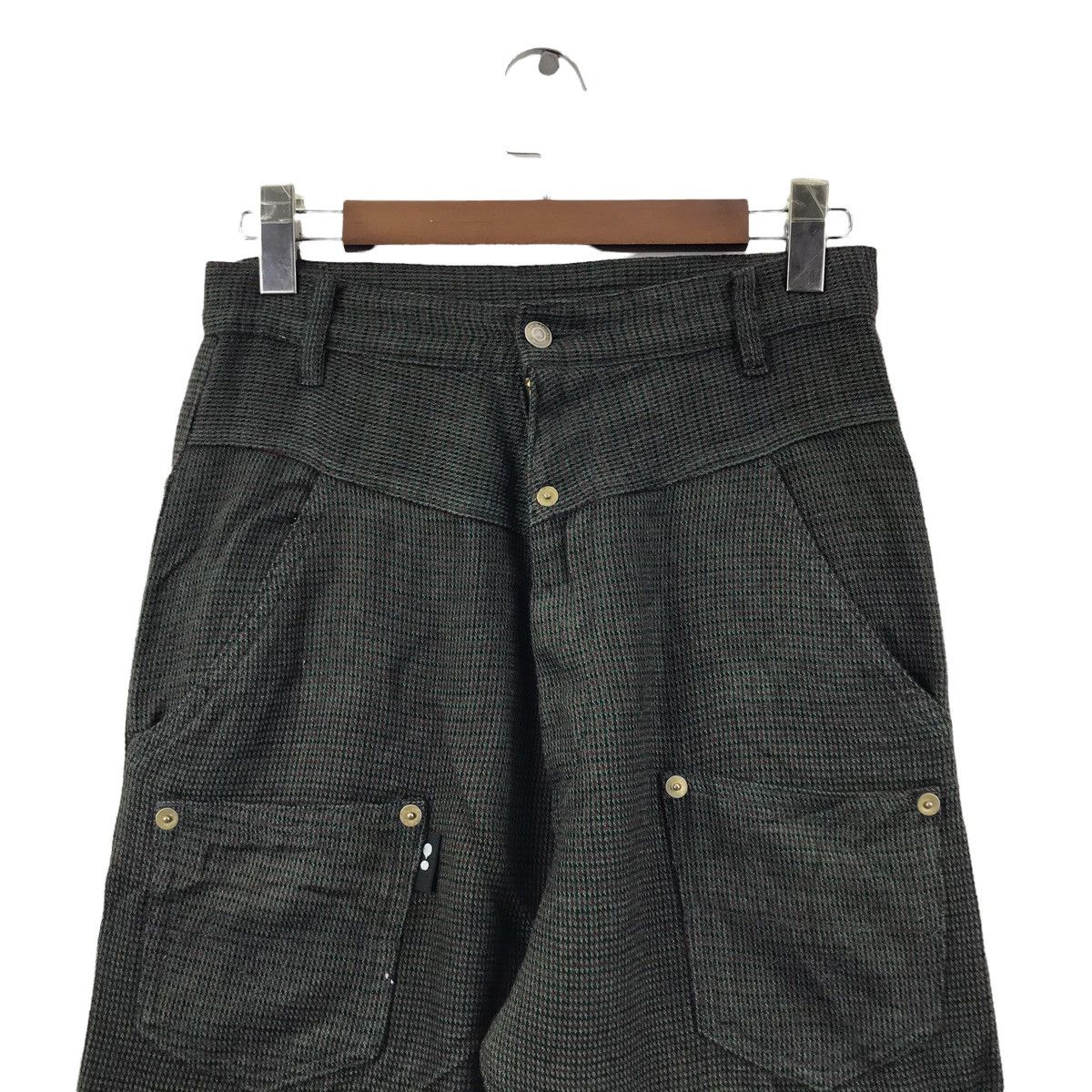 mercibeaucoup MERCIBEAUCOUP ISSEY MIYAKE Drop Crotch Green Baggy Wool Pant Size US 29 - 2 Thumbnail