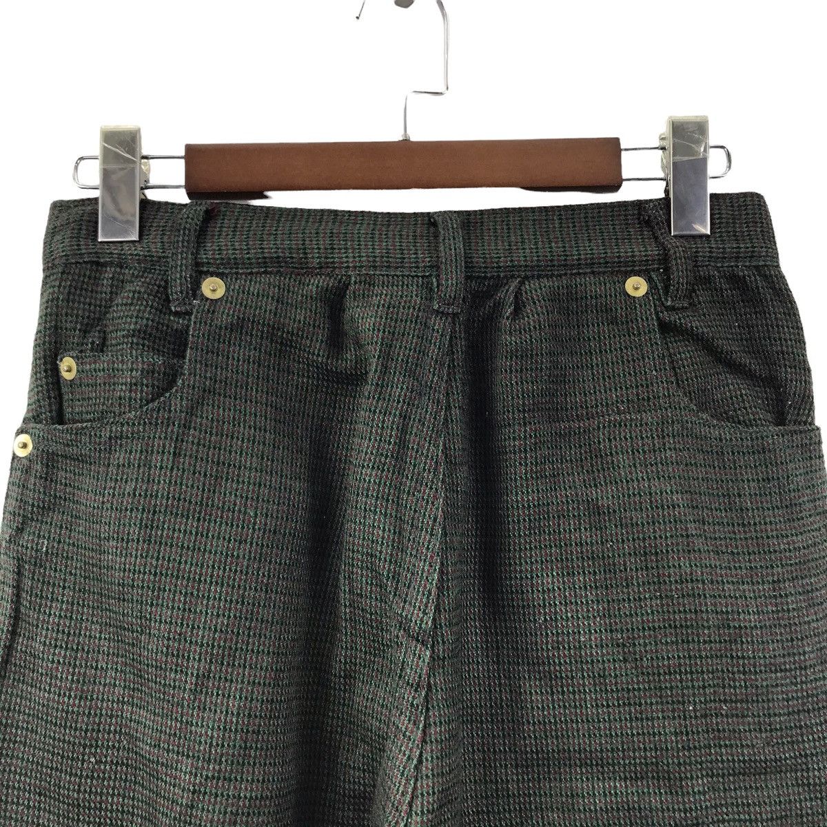 mercibeaucoup MERCIBEAUCOUP ISSEY MIYAKE Drop Crotch Green Baggy Wool Pant Size US 29 - 10 Thumbnail