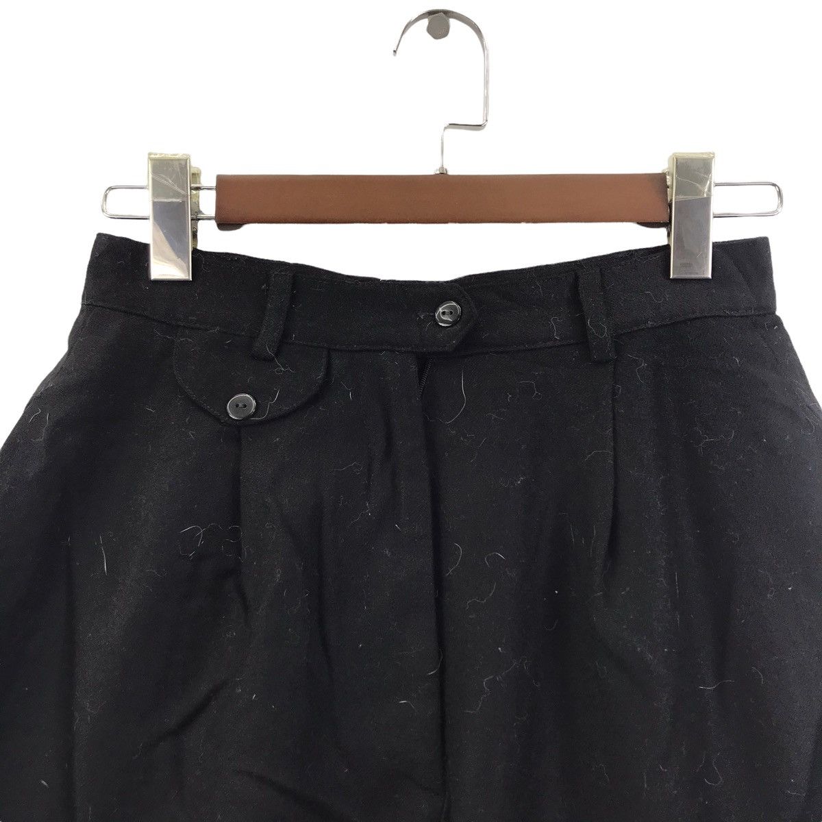 Vintage Vintage GIORGIO SANT’ ANGELO Baggy Black Wool Trousers Pant Size US 26 / EU 42 - 2 Thumbnail