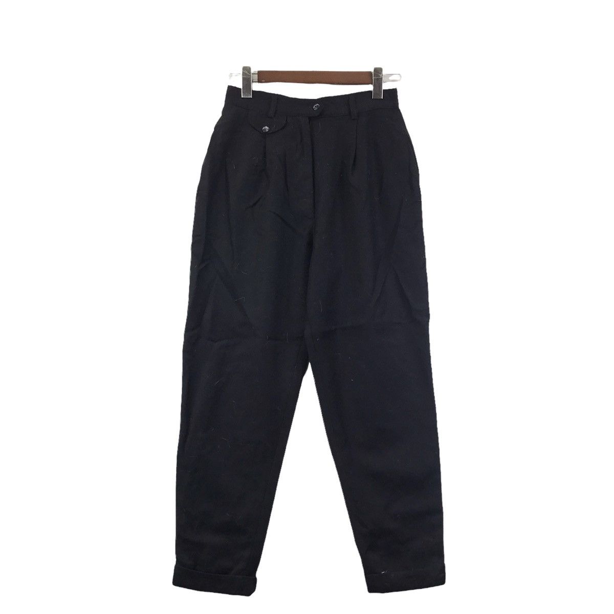 Vintage Vintage GIORGIO SANT’ ANGELO Baggy Black Wool Trousers Pant Size US 26 / EU 42 - 1 Thumbnail