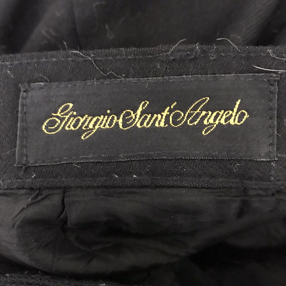 Vintage Vintage GIORGIO SANT’ ANGELO Baggy Black Wool Trousers Pant Size US 26 / EU 42 - 3 Thumbnail