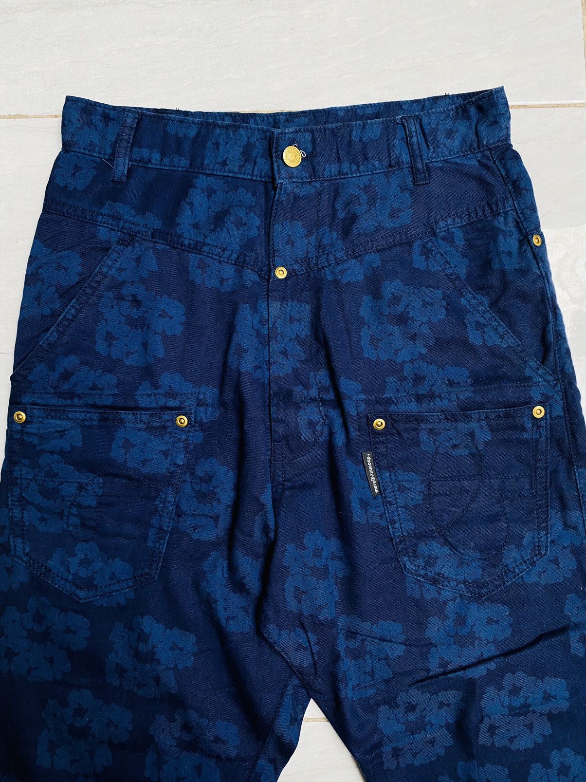 Issey Miyake Issey Miyake Mercibeaucop Indigo Reverse Drop Crotch Jeans Size US 27 - 2 Thumbnail