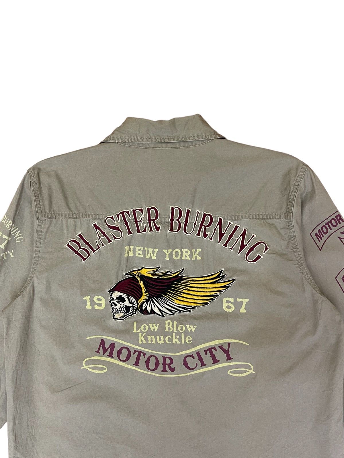Vintage Low Blow Knuckle shirt motorcycle club embroidered logo Size US L / EU 52-54 / 3 - 6 Thumbnail