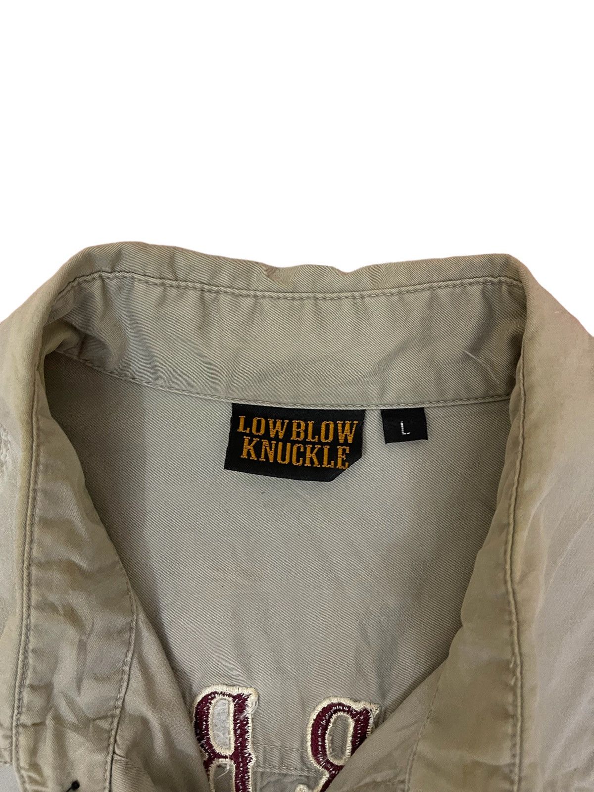 Vintage Low Blow Knuckle shirt motorcycle club embroidered logo Size US L / EU 52-54 / 3 - 7 Thumbnail