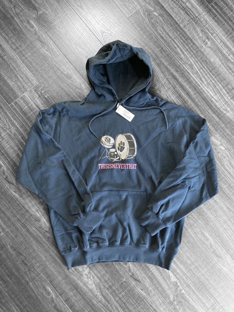 image of Thisisneverthat Drum Kit Hoodie XL in Navy, Men's