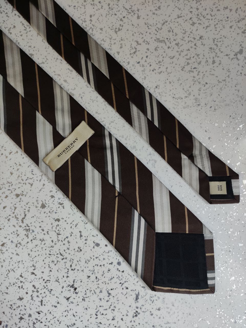 Burberry × Designer Burberry Striped Silk Tie Size ONE SIZE - 4 Thumbnail