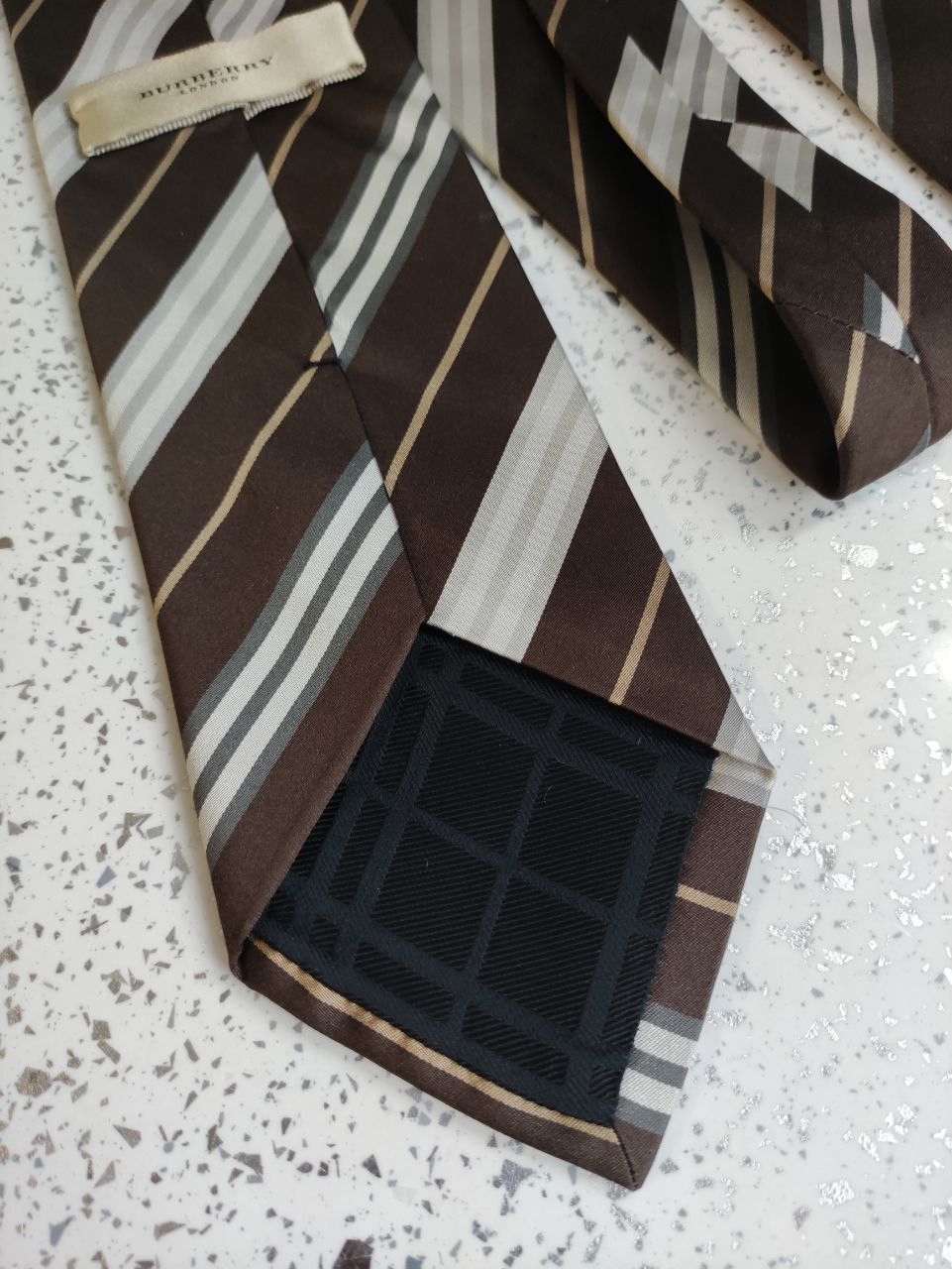 Burberry × Designer Burberry Striped Silk Tie Size ONE SIZE - 3 Thumbnail
