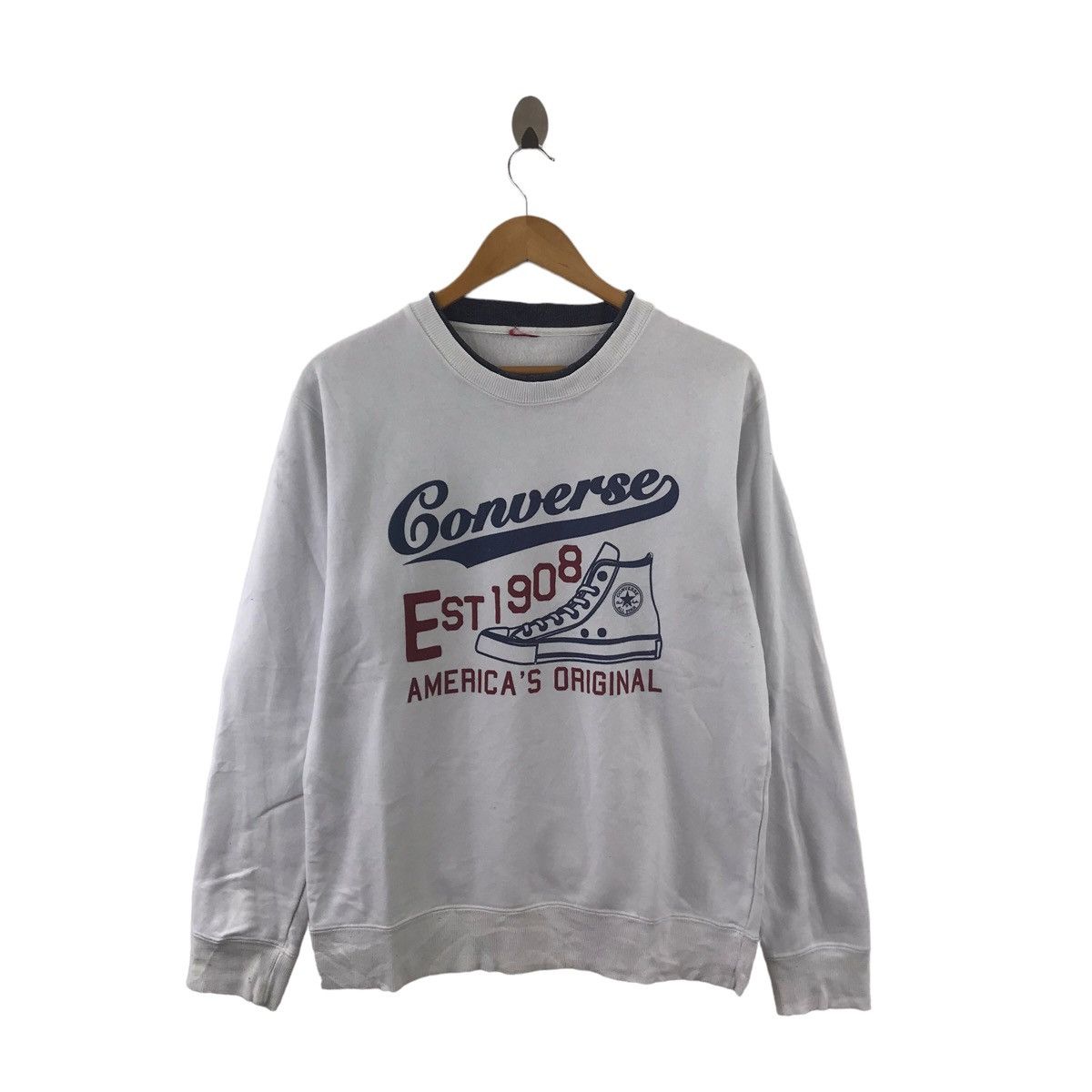 Converse CONVERSE EST 1908 America s Original Shoe Design Print White Grailed