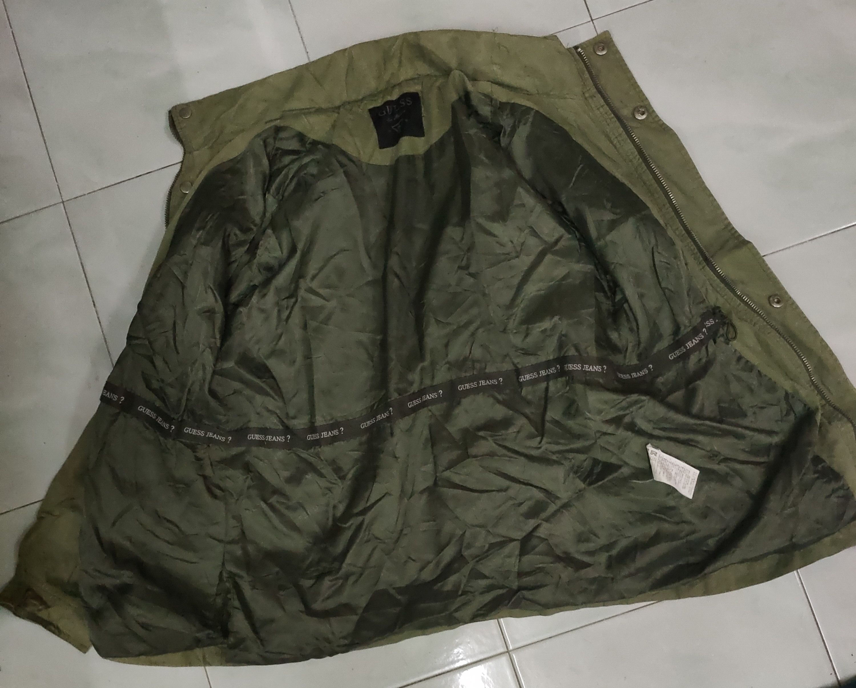 Guess × Vintage Guess vintage army green parka zipper jacket nice🔥 Size US S / EU 44-46 / 1 - 3 Thumbnail