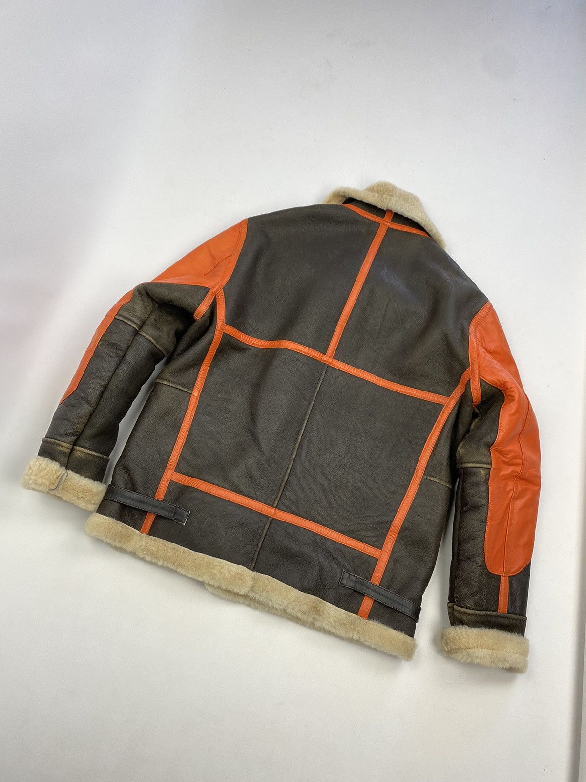 Other VTG Real Patchwork Shearling Leather Aviator Bomber Jacket Size US M / EU 48-50 / 2 - 2 Thumbnail