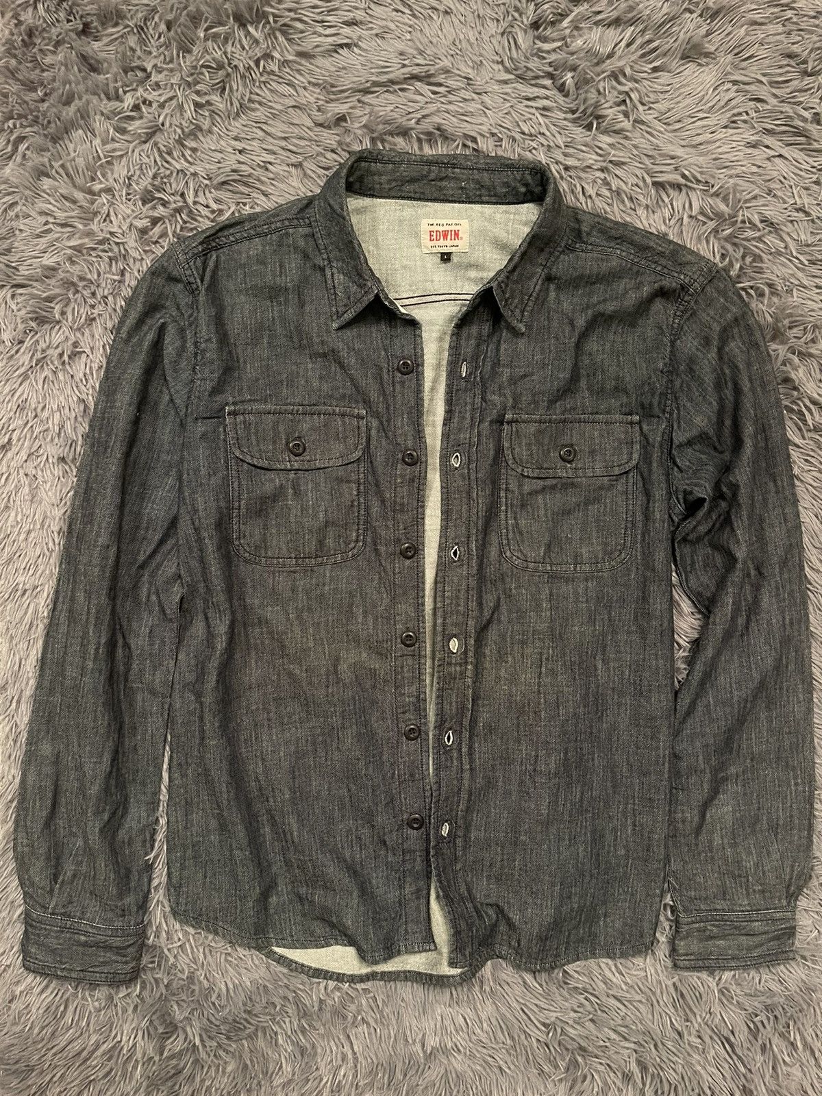 Edwin × Japanese Brand × Vintage Edwin vintage Japanese denim shirt Size US L / EU 52-54 / 3 - 2 Thumbnail