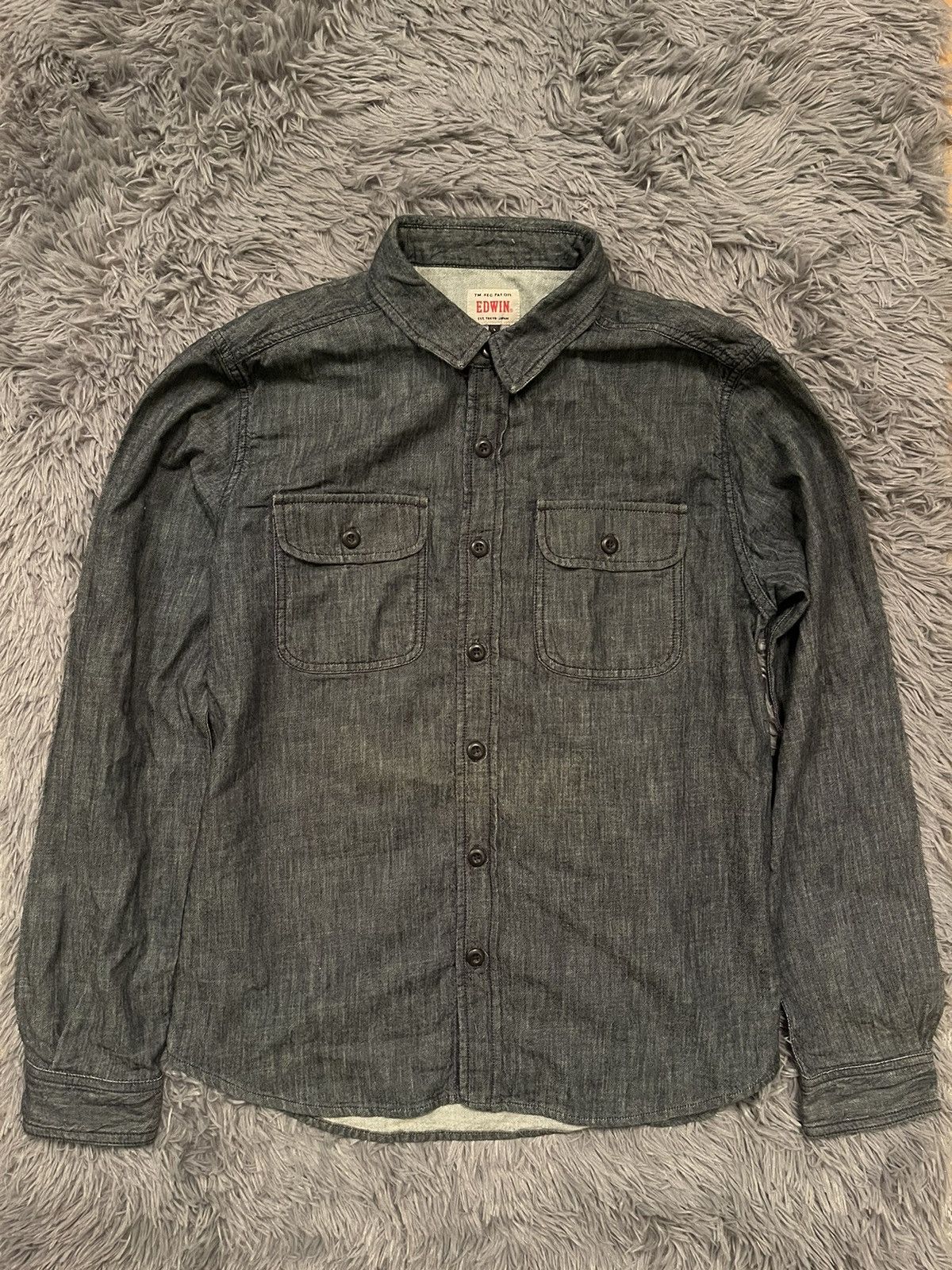 Edwin × Japanese Brand × Vintage Edwin vintage Japanese denim shirt Size US L / EU 52-54 / 3 - 1 Thumbnail