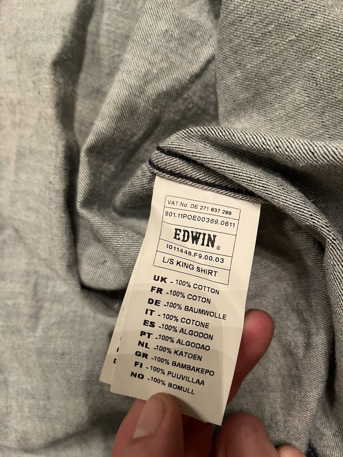 Edwin × Japanese Brand × Vintage Edwin vintage Japanese denim shirt Size US L / EU 52-54 / 3 - 4 Thumbnail