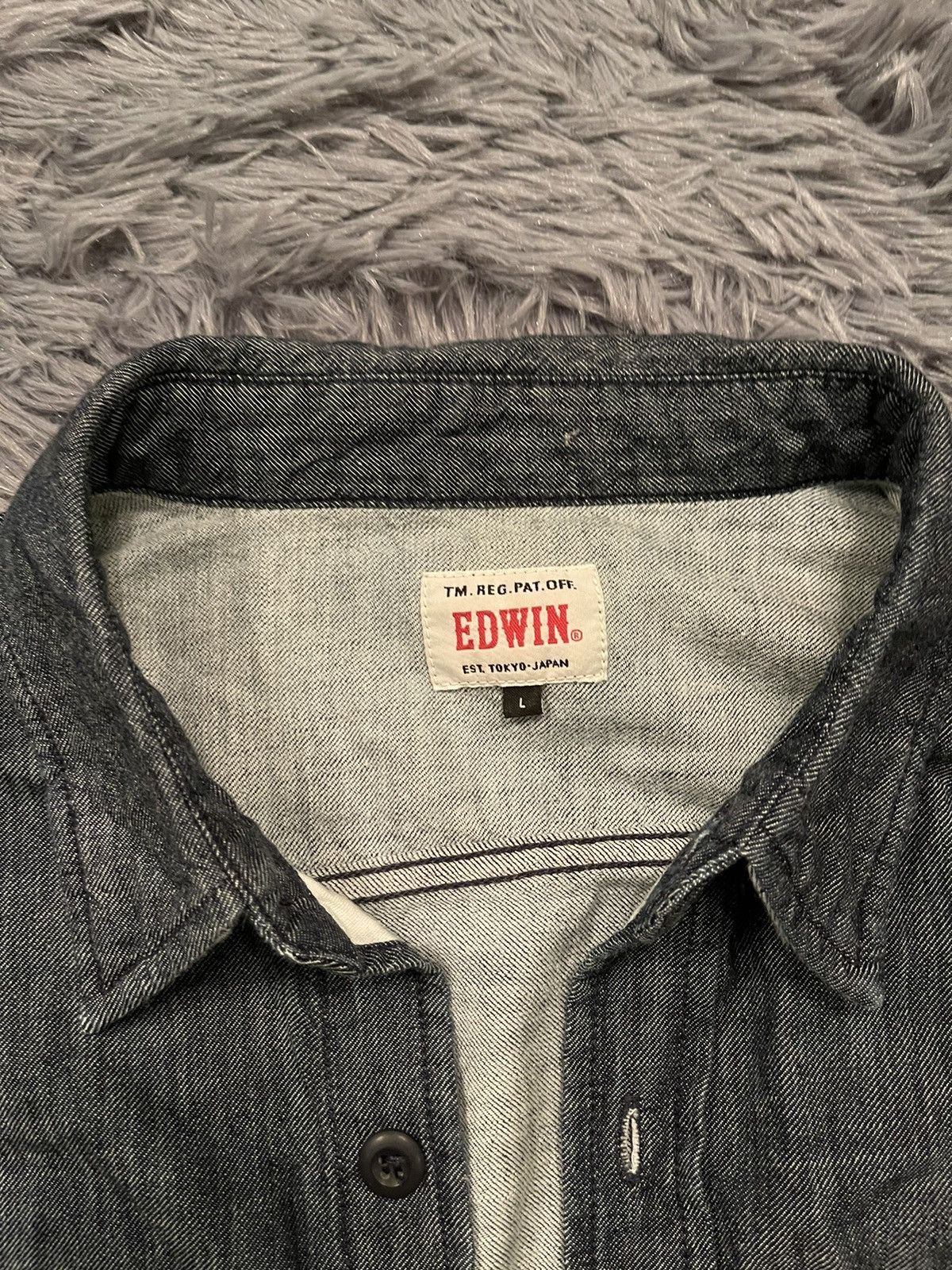 Edwin × Japanese Brand × Vintage Edwin vintage Japanese denim shirt Size US L / EU 52-54 / 3 - 3 Thumbnail