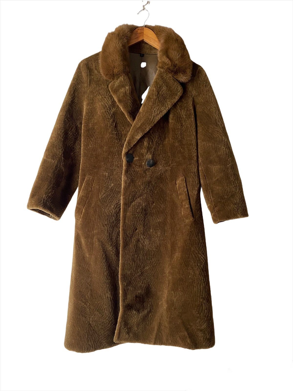 Vintage🇯🇵 Fur Leather Long Jacket Design L.G.B Rare