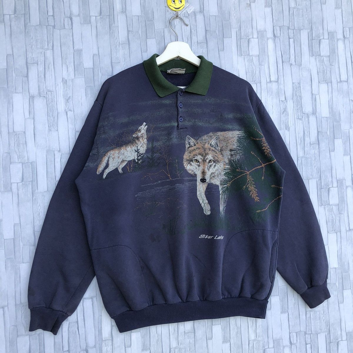 Vintage Vintage Wolf Fullprint Sweatshirt Jumper Pullover Size US XL / EU 56 / 4 - 3 Thumbnail
