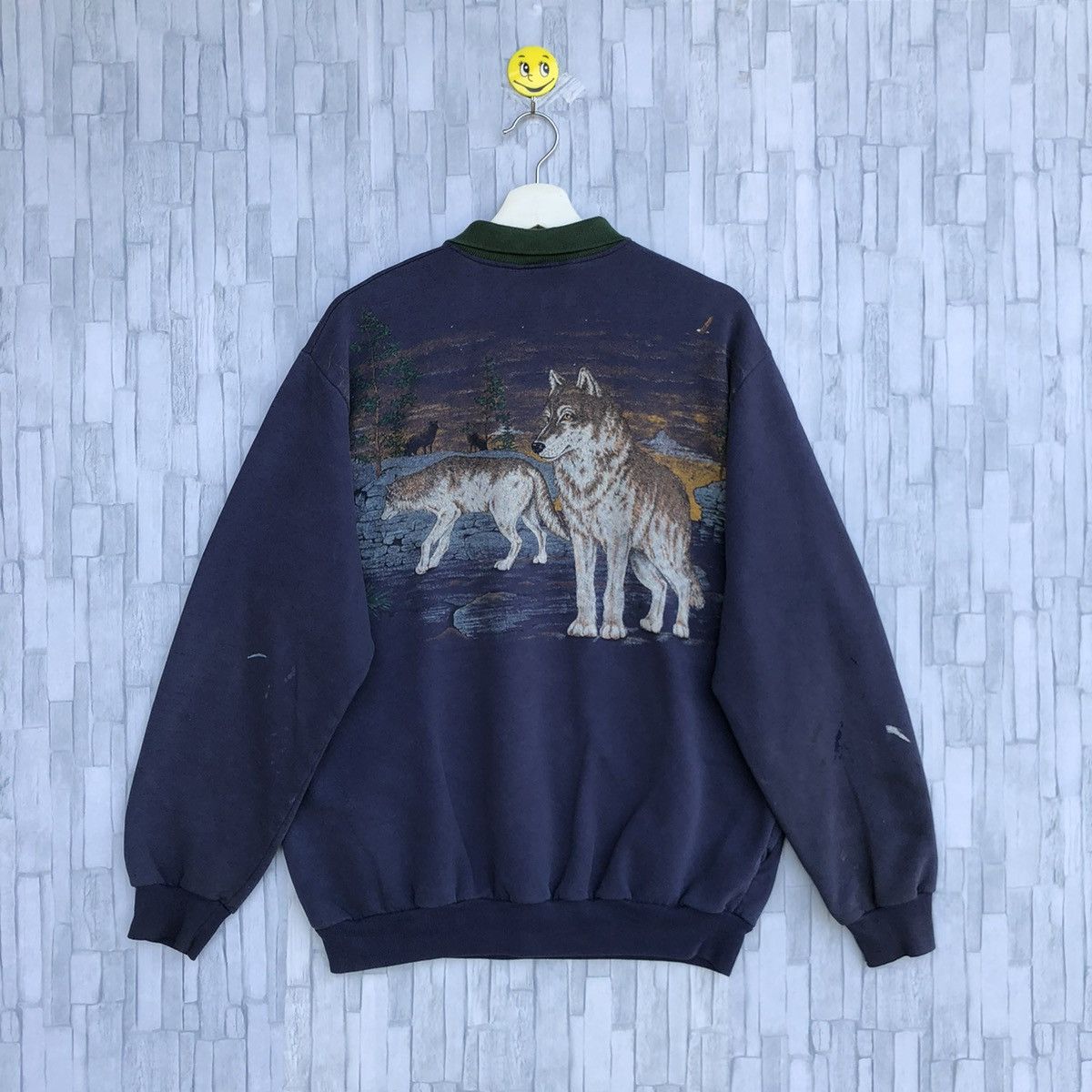 Vintage Vintage Wolf Fullprint Sweatshirt Jumper Pullover Size US XL / EU 56 / 4 - 2 Thumbnail