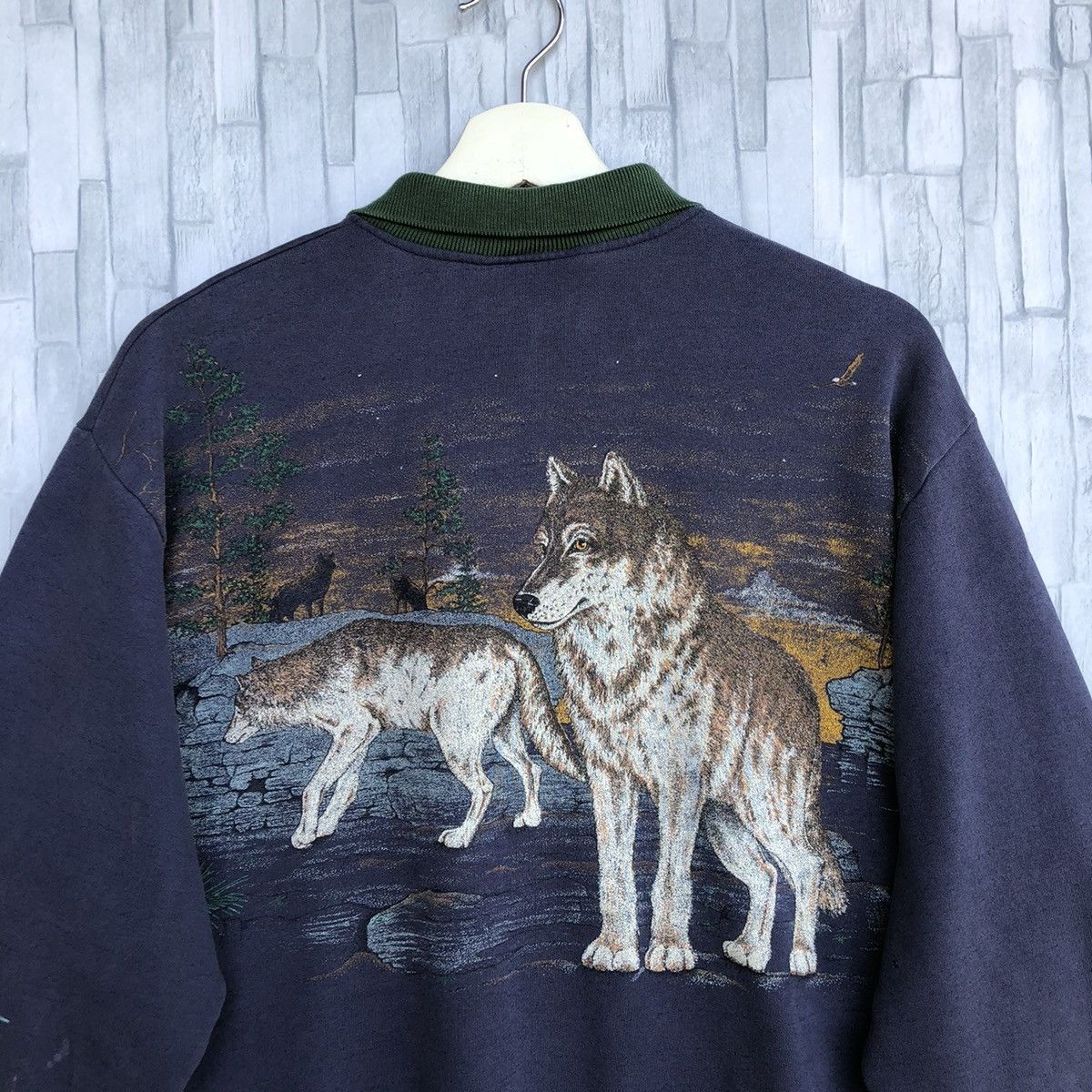 Vintage Vintage Wolf Fullprint Sweatshirt Jumper Pullover Size US XL / EU 56 / 4 - 5 Thumbnail