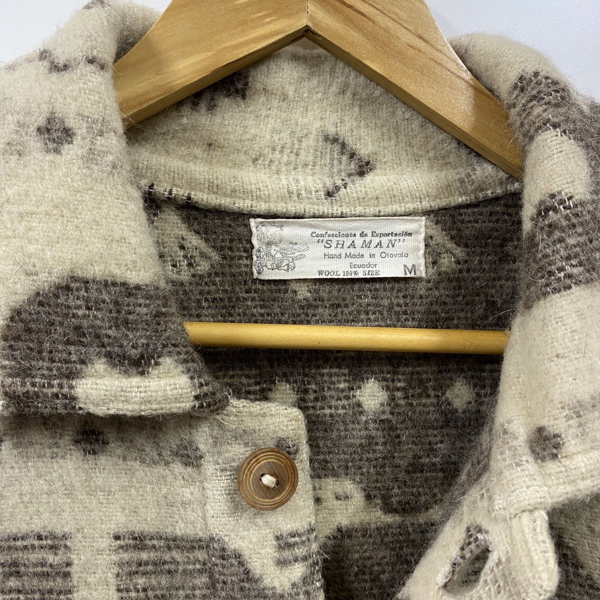 Native × Western Mountaineering Vintage SHAMAN Ecuador Wool Coat Native Southwestern Heavy Size US M / EU 48-50 / 2 - 4 Thumbnail
