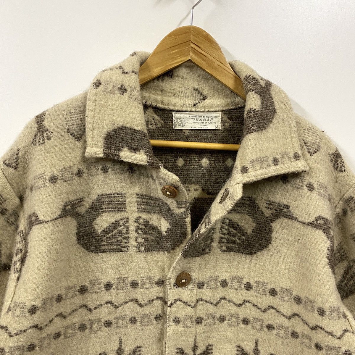 Native × Western Mountaineering Vintage SHAMAN Ecuador Wool Coat Native Southwestern Heavy Size US M / EU 48-50 / 2 - 3 Thumbnail
