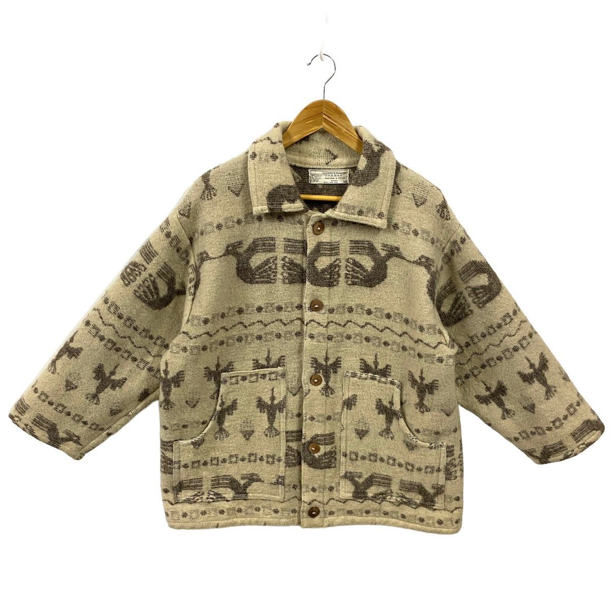 Native × Western Mountaineering Vintage SHAMAN Ecuador Wool Coat Native Southwestern Heavy Size US M / EU 48-50 / 2 - 1 Thumbnail