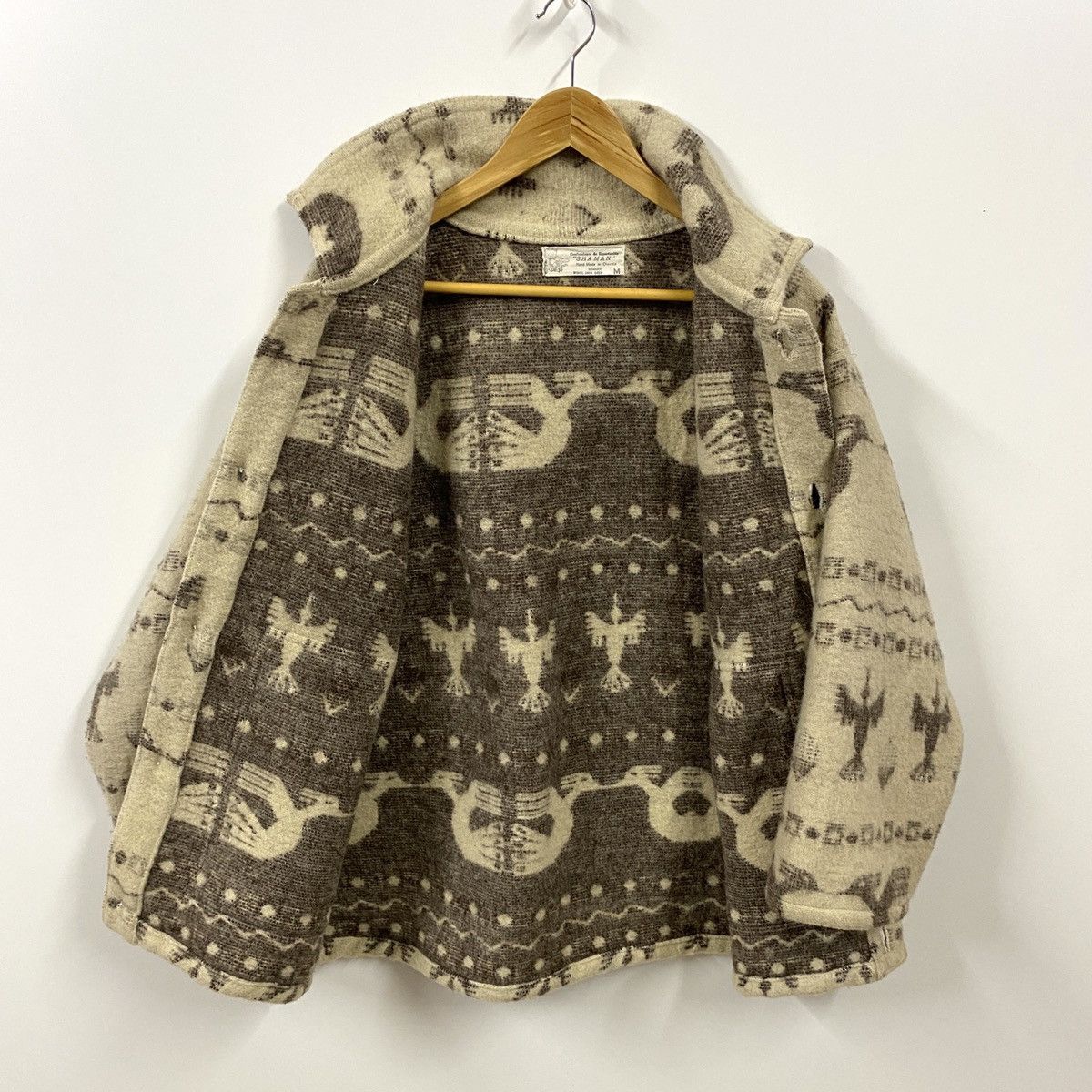 Native × Western Mountaineering Vintage SHAMAN Ecuador Wool Coat Native Southwestern Heavy Size US M / EU 48-50 / 2 - 7 Thumbnail