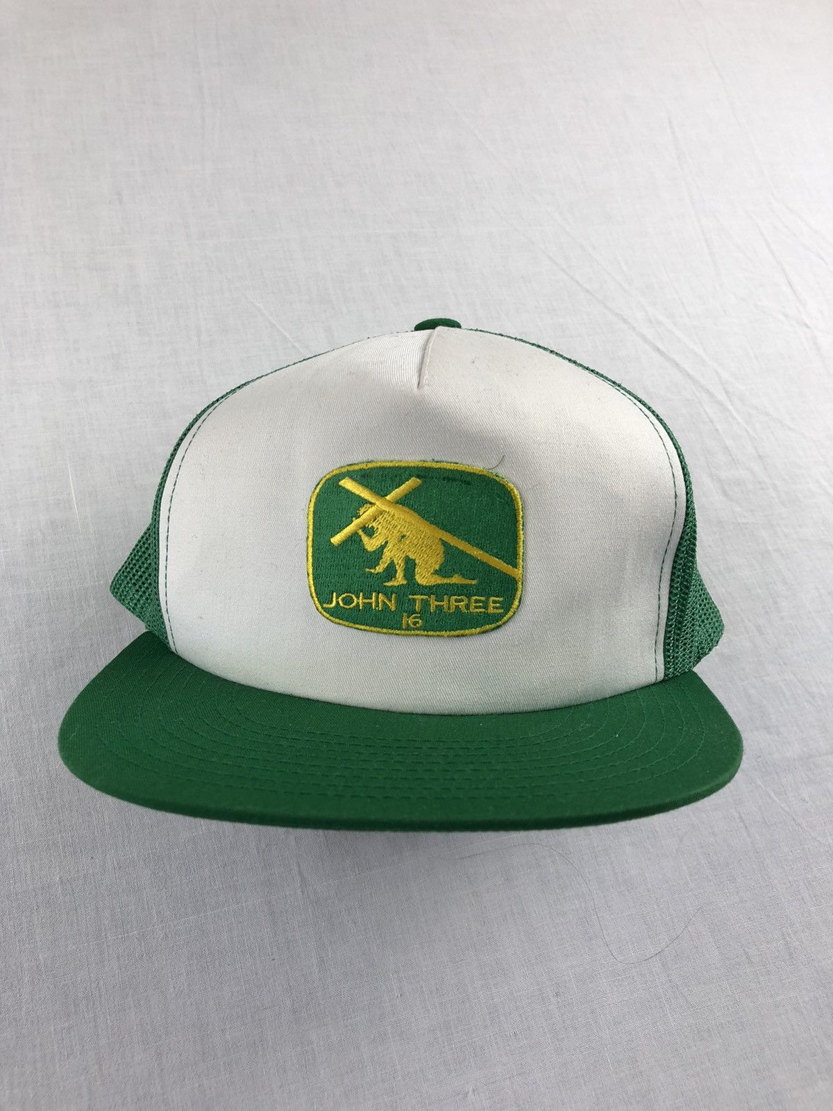 John Three jesus carrying a cross Pinstripe Trucker Hat