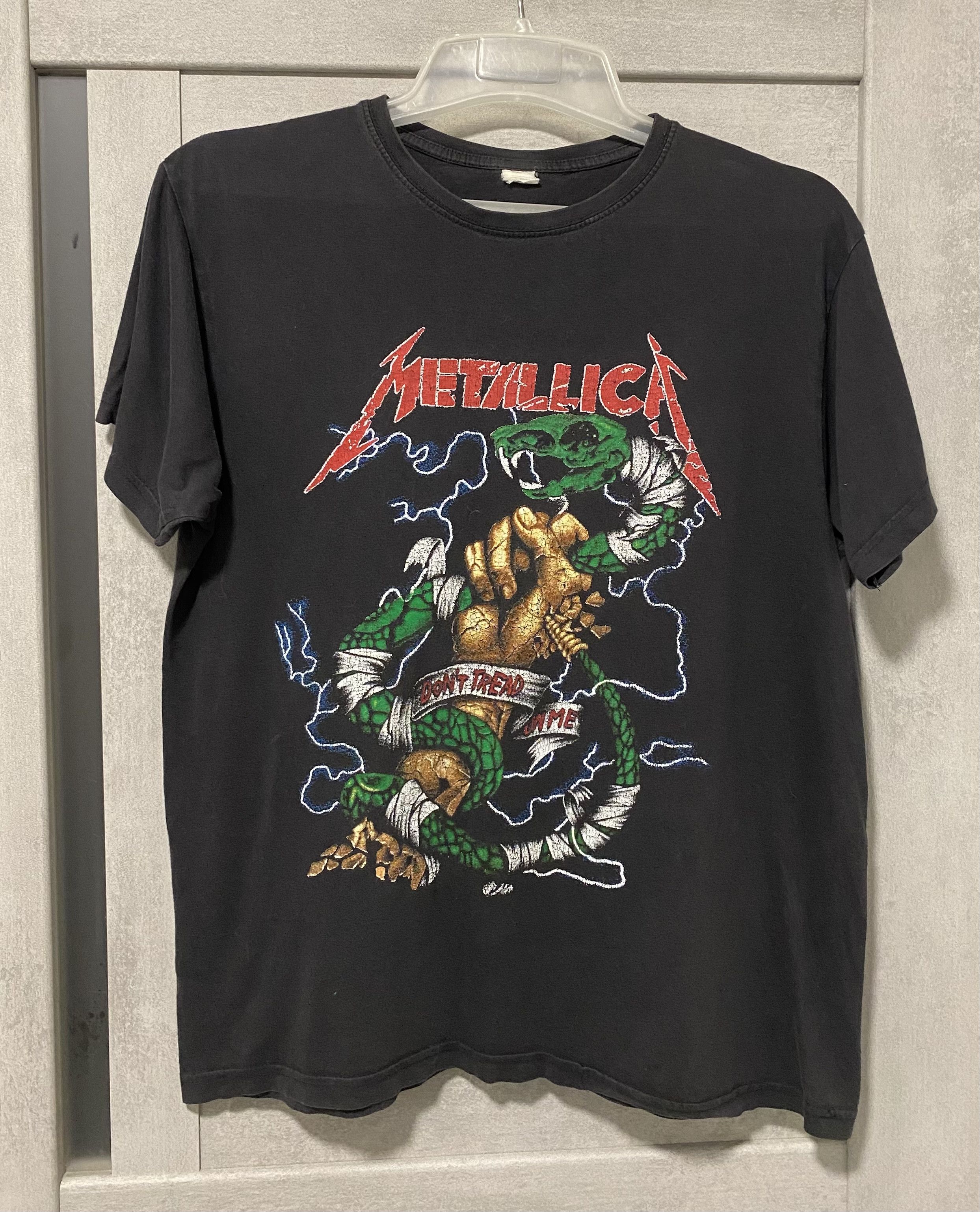 T-shirt Vintage Metallica 1990 - Don't Tread On Me En Taille L, Noir - Très Bon état