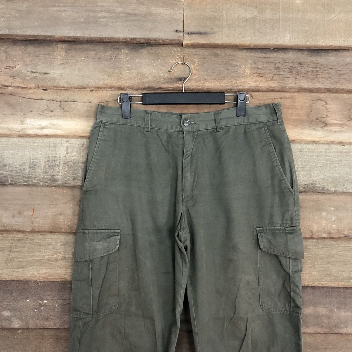 Japanese Brand Japan Brand Green BAGGY Cargo Pants #0557 Size US 32 / EU 48 - 2 Thumbnail