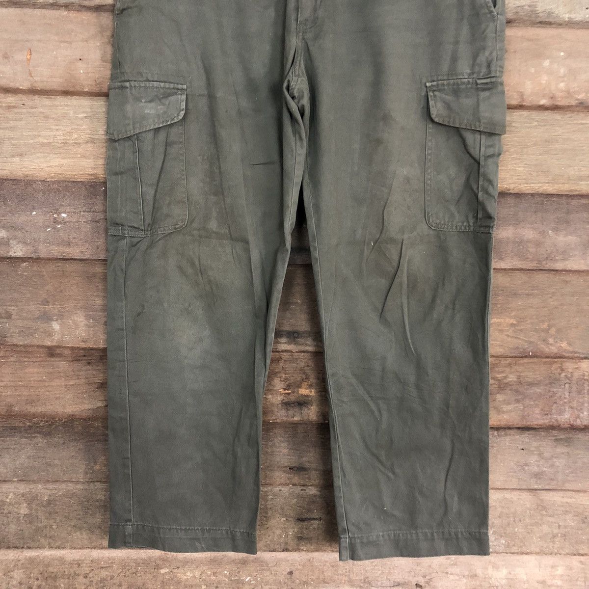 Japanese Brand Japan Brand Green BAGGY Cargo Pants #0557 Size US 32 / EU 48 - 3 Thumbnail