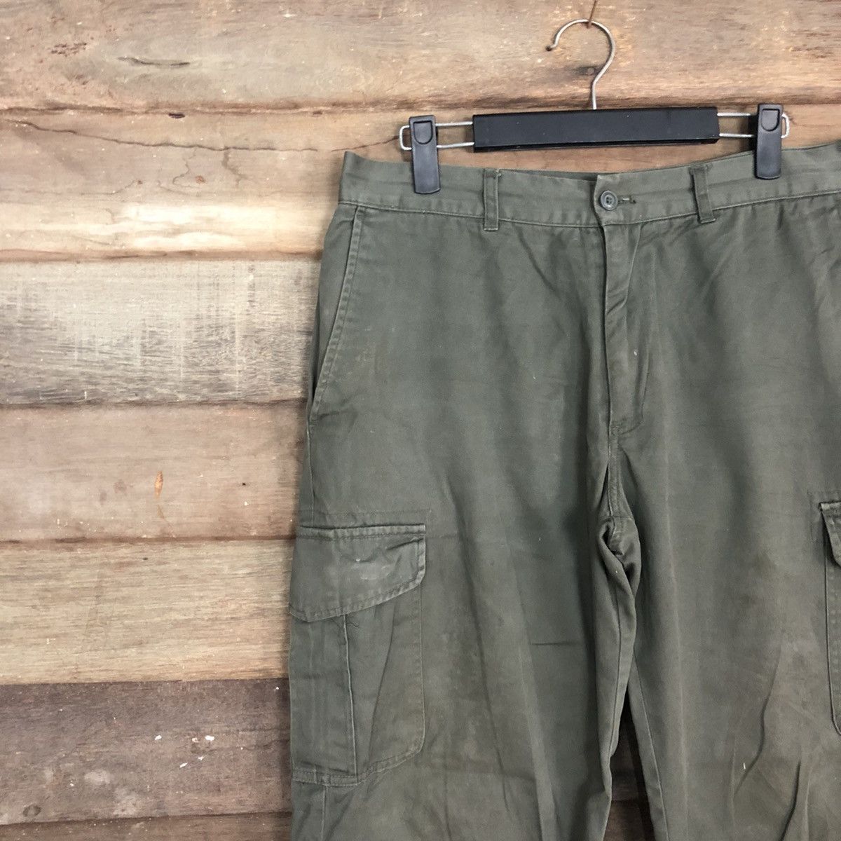 Japanese Brand Japan Brand Green BAGGY Cargo Pants #0557 Size US 32 / EU 48 - 6 Thumbnail