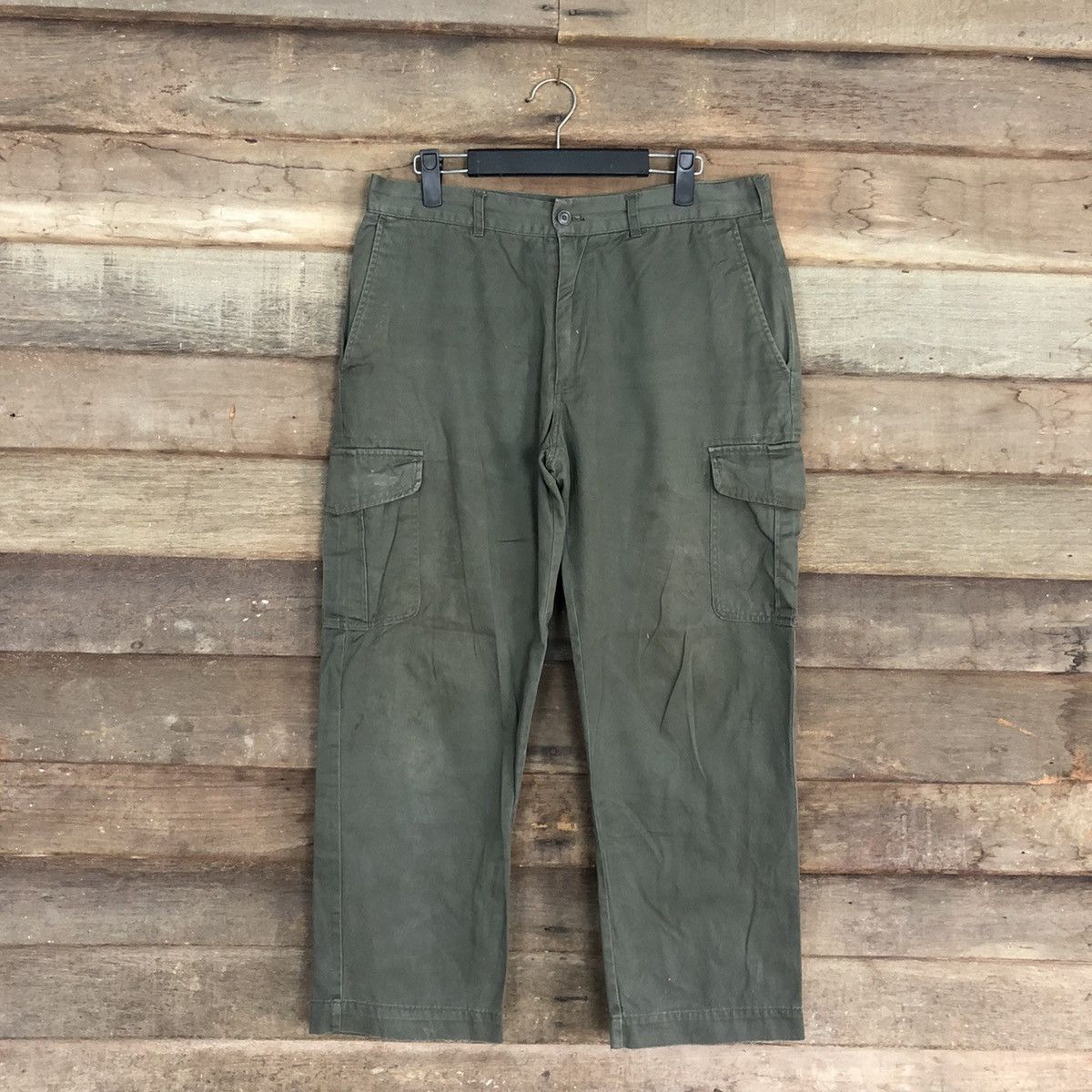 Japanese Brand Japan Brand Green BAGGY Cargo Pants #0557 Size US 32 / EU 48 - 1 Thumbnail