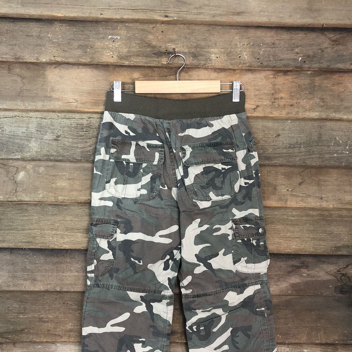 Japanese Brand Besum Green Multipocket Camo Cargo Pants #0554 Size US 26 / EU 42 - 11 Thumbnail