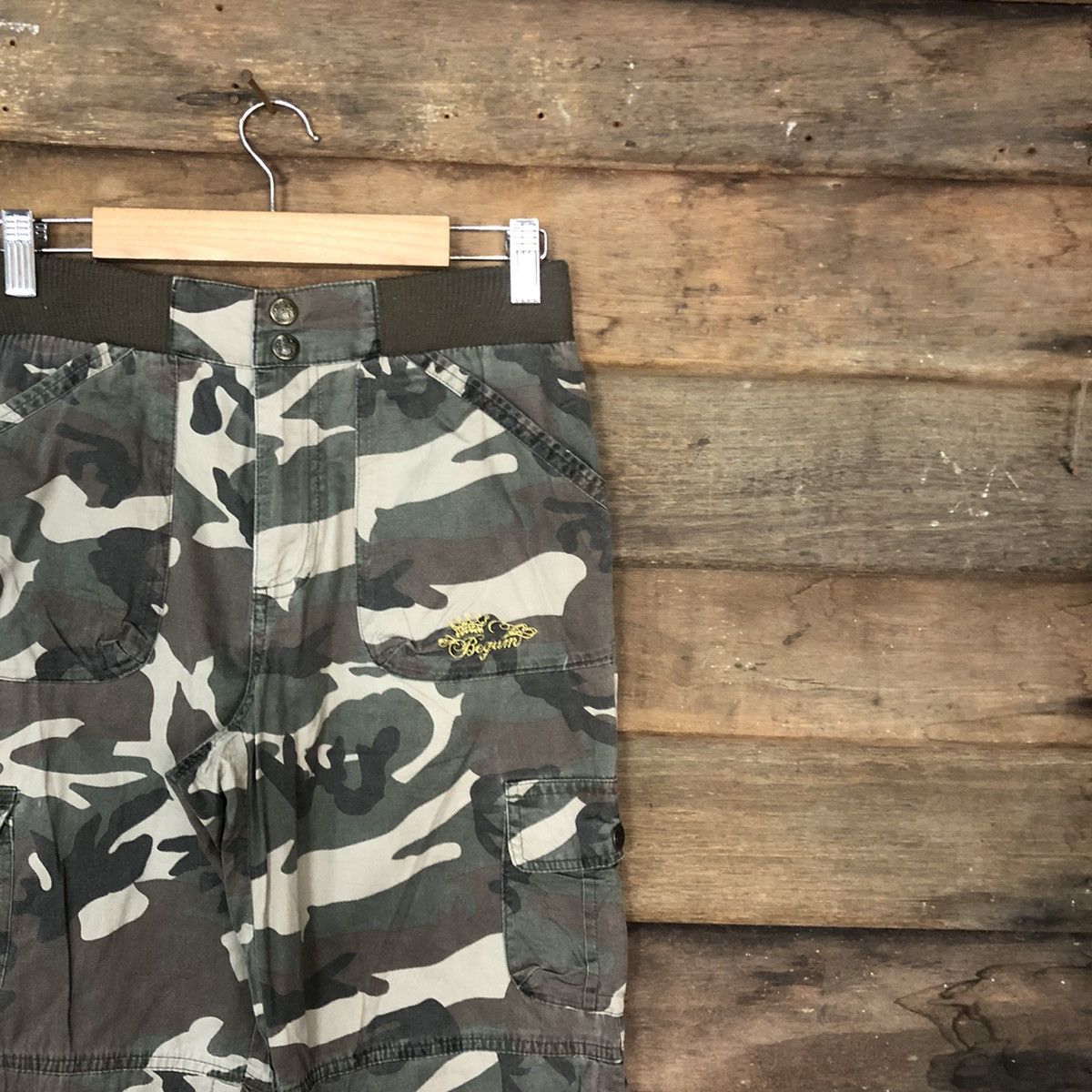Japanese Brand Besum Green Multipocket Camo Cargo Pants #0554 Size US 26 / EU 42 - 5 Thumbnail