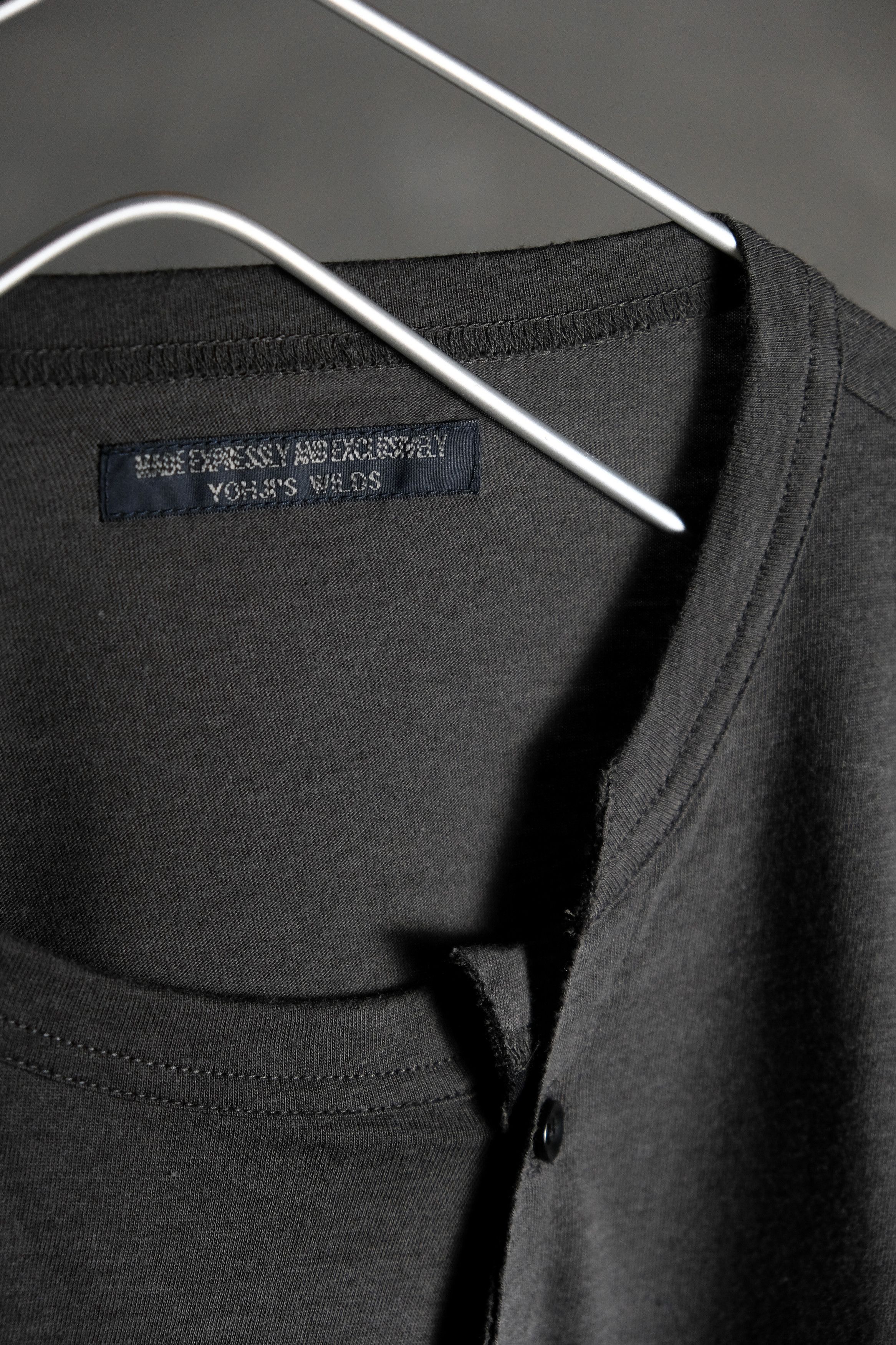 image of Regulation Yohji Yamamoto Diagonal Switch Long Sleeve Tee in Grey, Men's (Size Small)