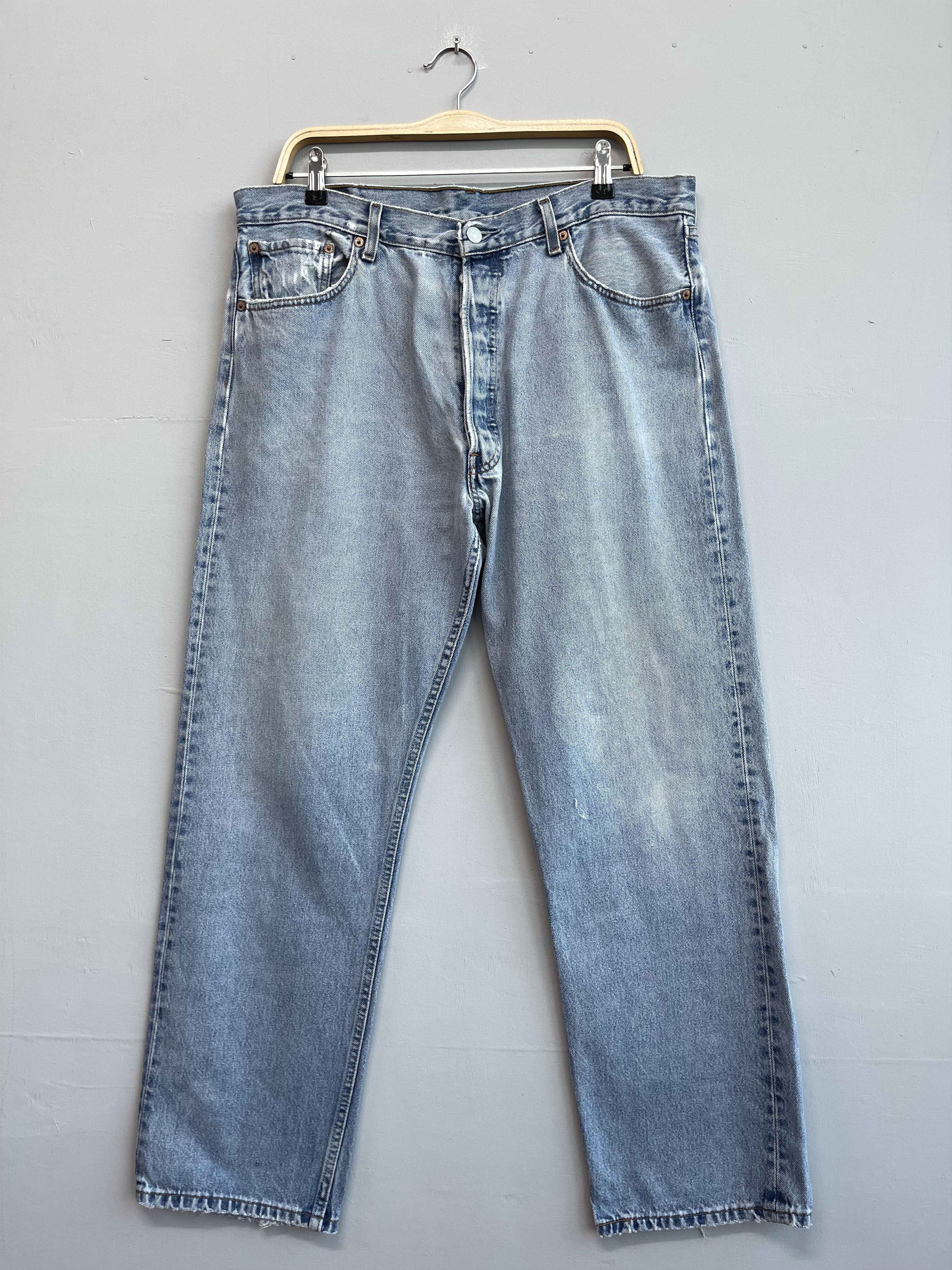 Vintage Levis 501 Distressed High Rise Light Wash Jeans