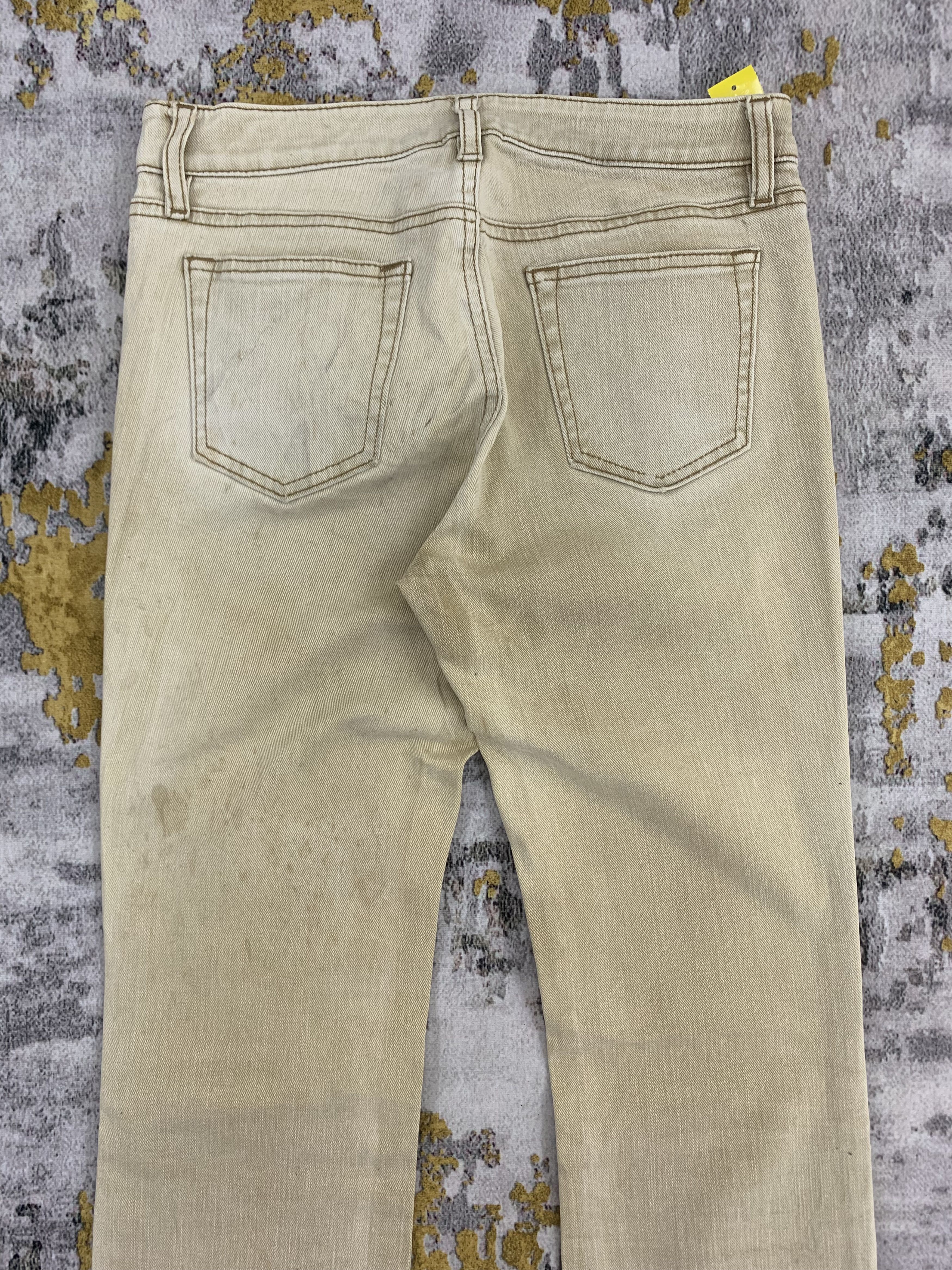 Japanese Brand Flared Khaki Faded Rugged Jeans Distressed Size US 27 - 6 Thumbnail