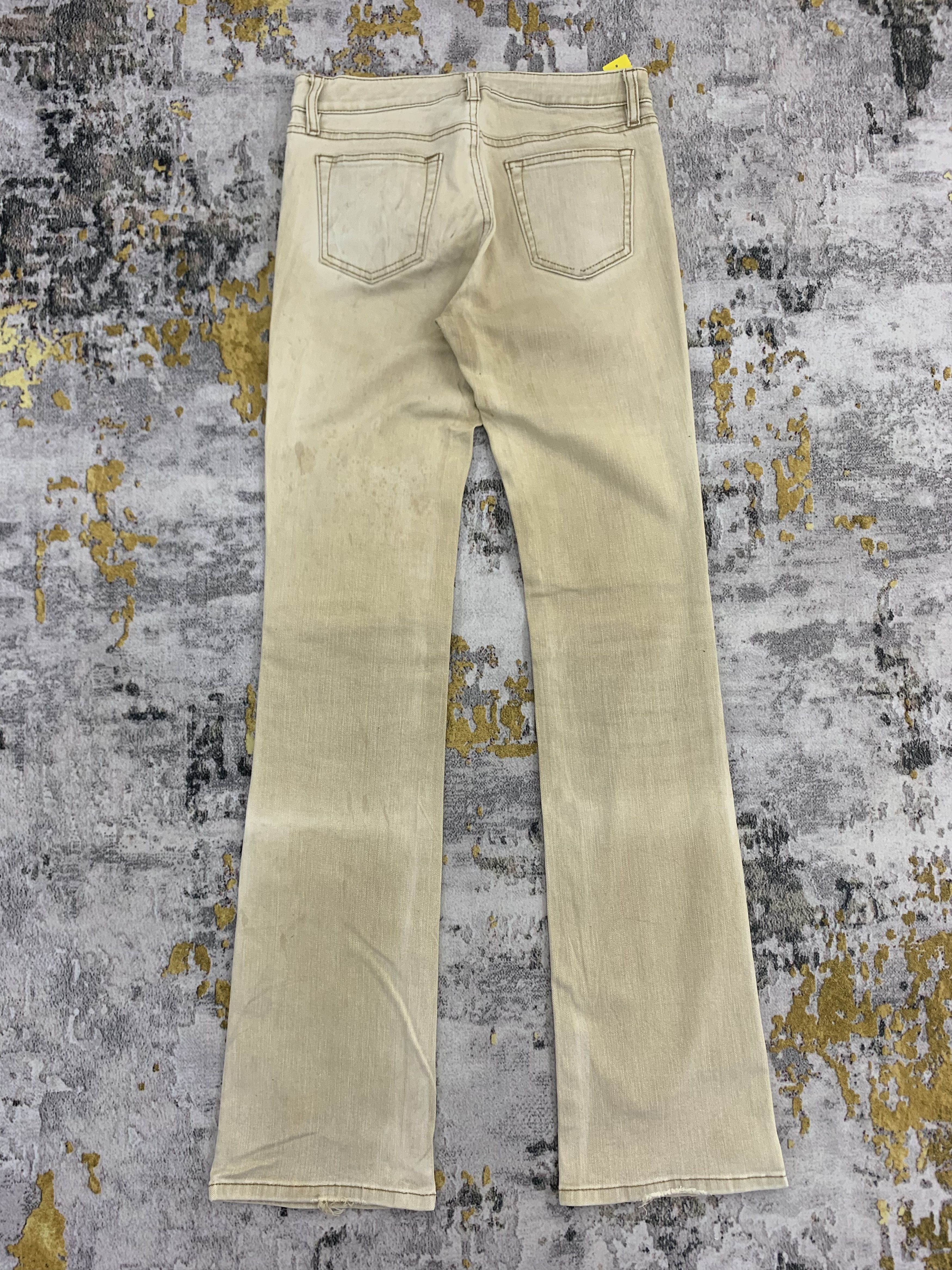 Japanese Brand Flared Khaki Faded Rugged Jeans Distressed Size US 27 - 5 Thumbnail