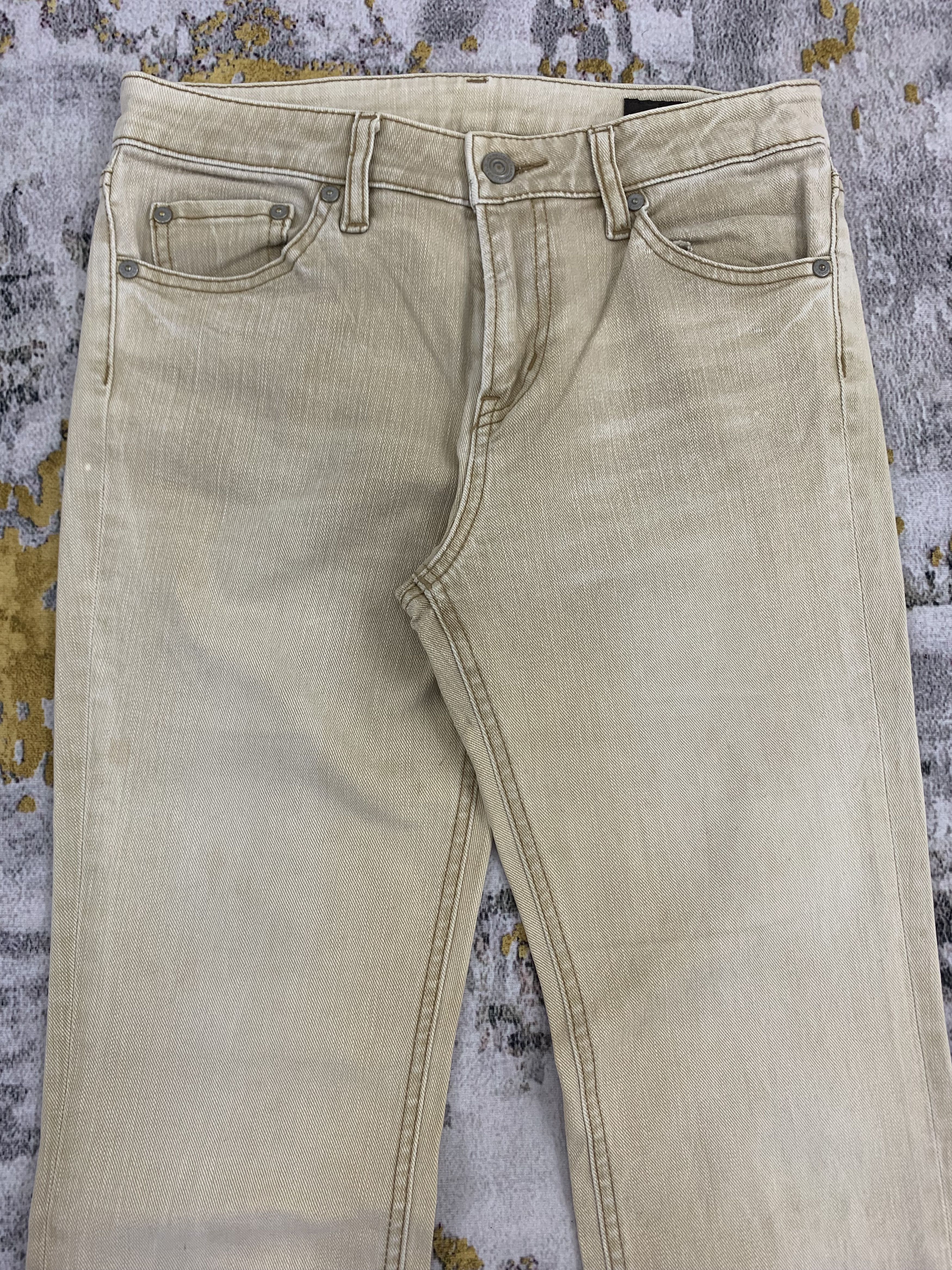 Japanese Brand Flared Khaki Faded Rugged Jeans Distressed Size US 27 - 2 Thumbnail