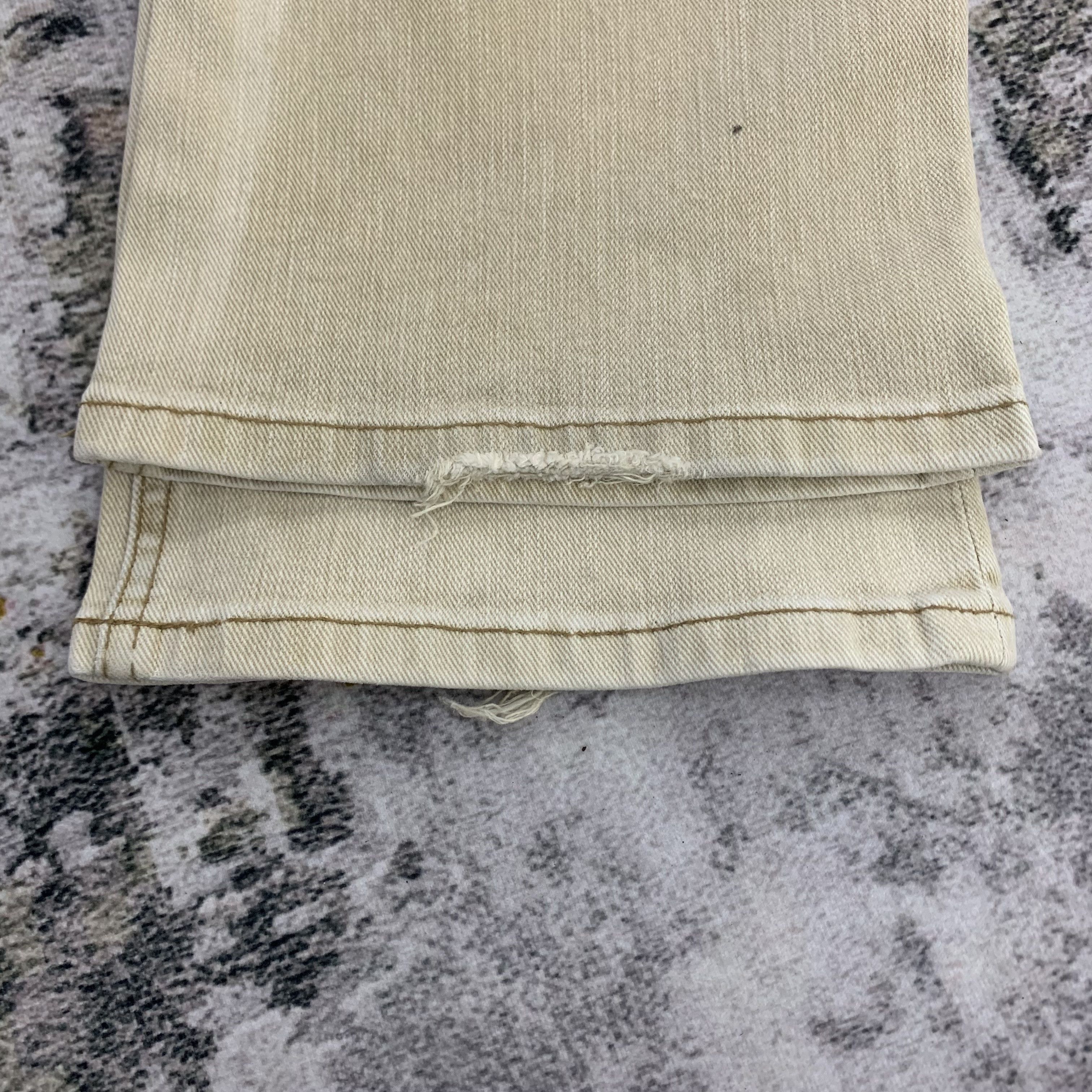 Japanese Brand Flared Khaki Faded Rugged Jeans Distressed Size US 27 - 8 Thumbnail