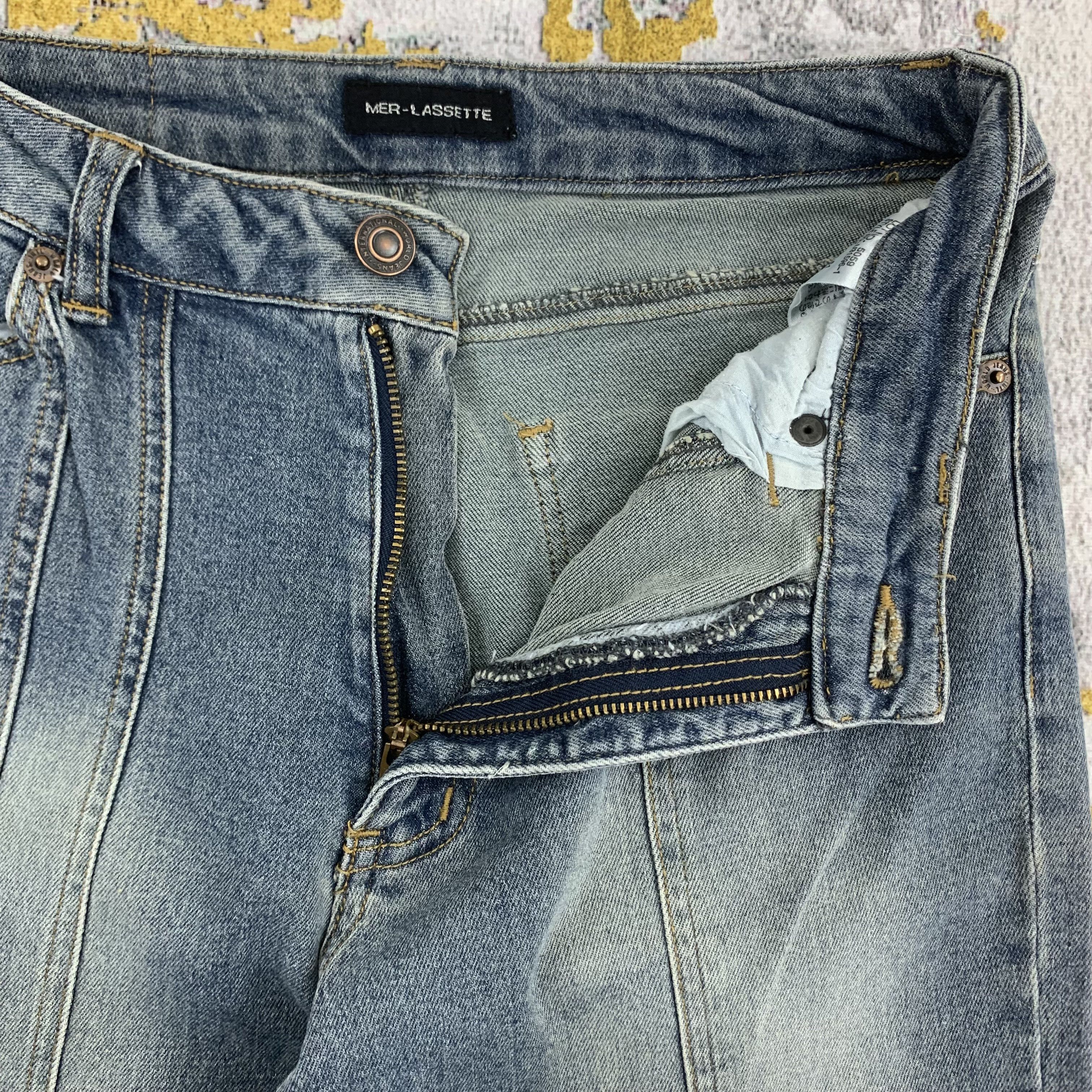 Vintage Mer Lassette Flared Blue Faded Jeans Size US 26 / EU 42 - 3 Thumbnail