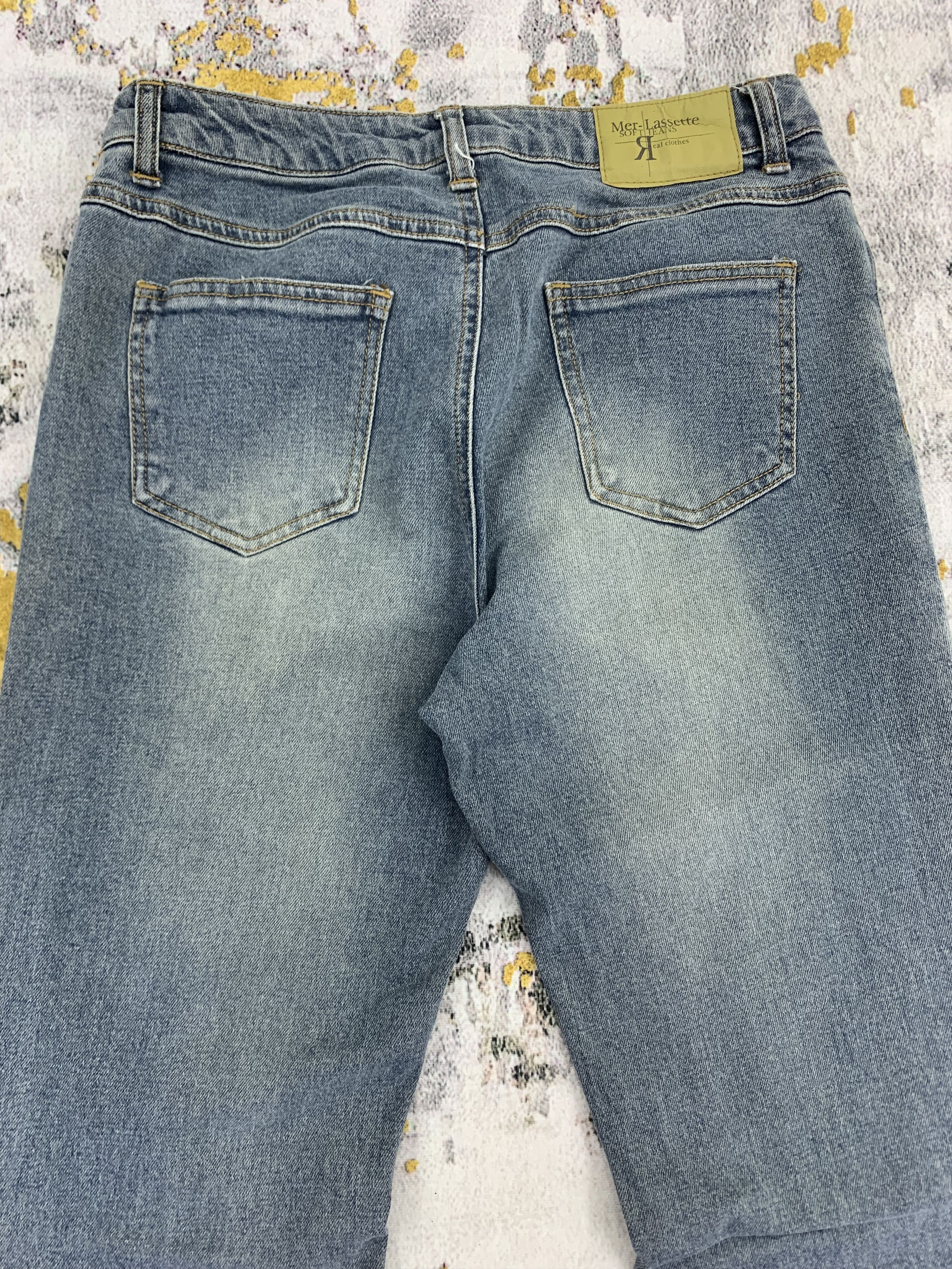 Vintage Mer Lassette Flared Blue Faded Jeans Size US 26 / EU 42 - 6 Thumbnail