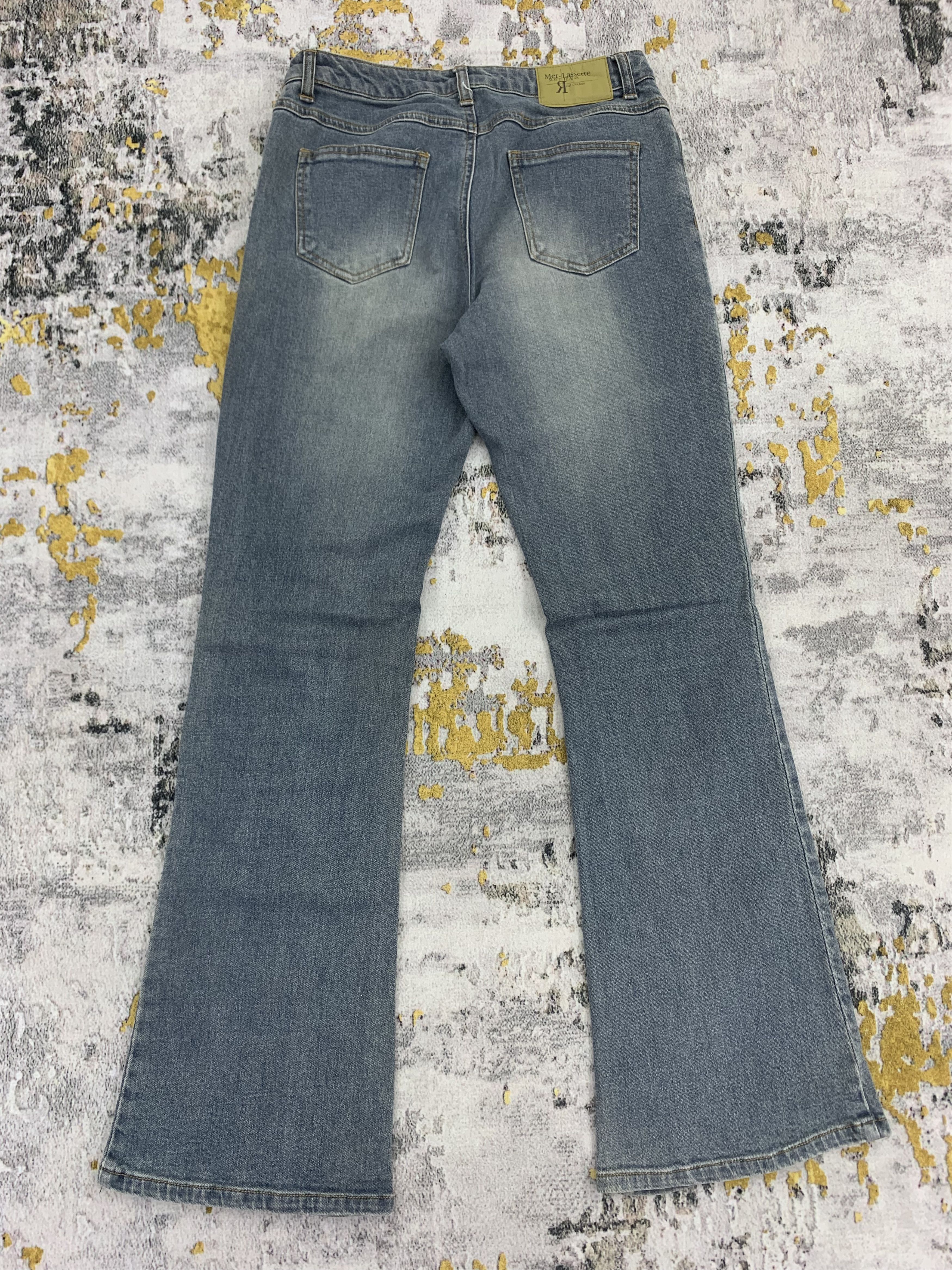 Vintage Mer Lassette Flared Blue Faded Jeans Size US 26 / EU 42 - 5 Thumbnail