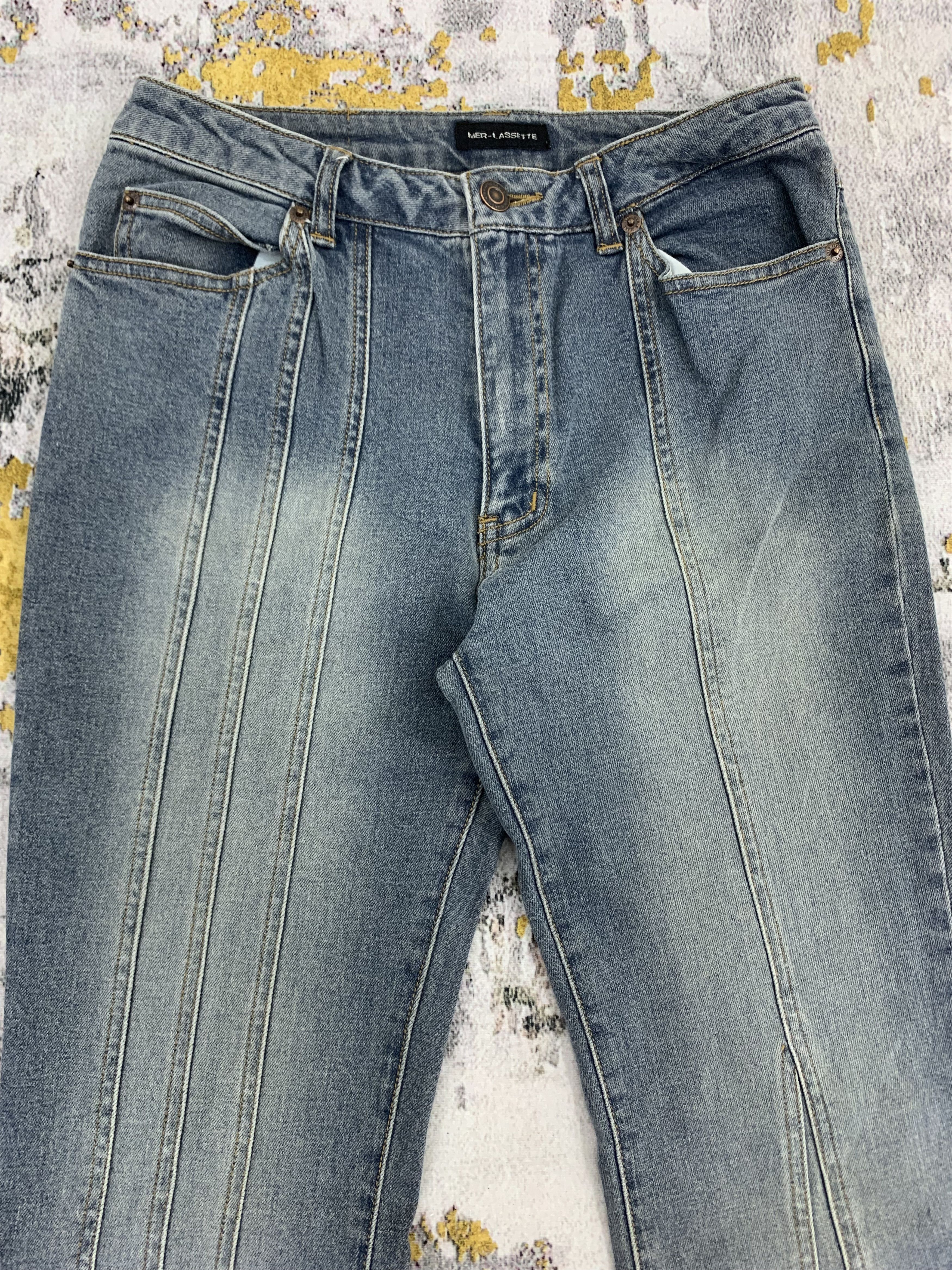 Vintage Mer Lassette Flared Blue Faded Jeans Size US 26 / EU 42 - 2 Thumbnail