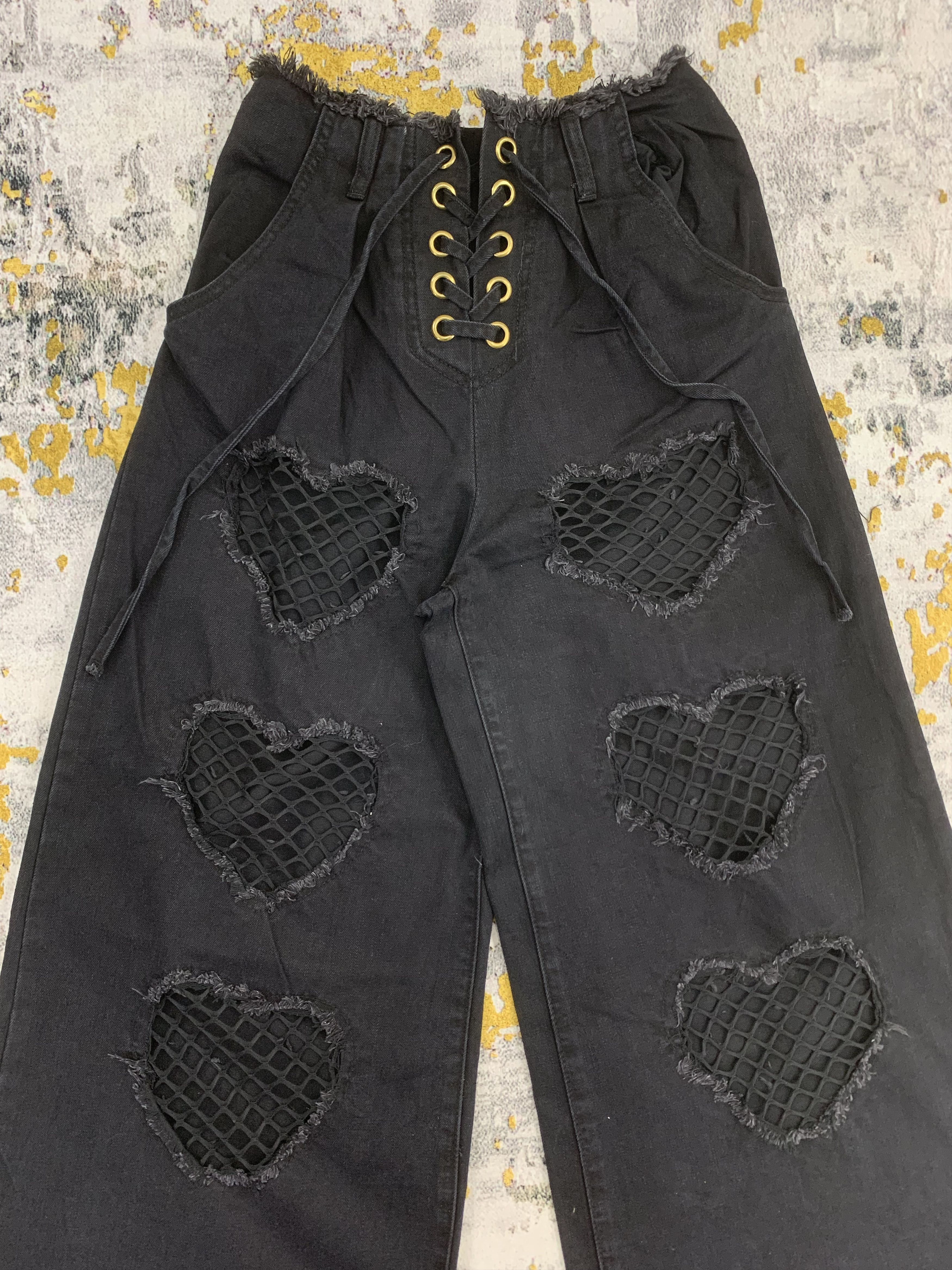 Other Black Baggy Ripped Pants Distressed for Lady Size US 26 / EU 42 - 2 Thumbnail