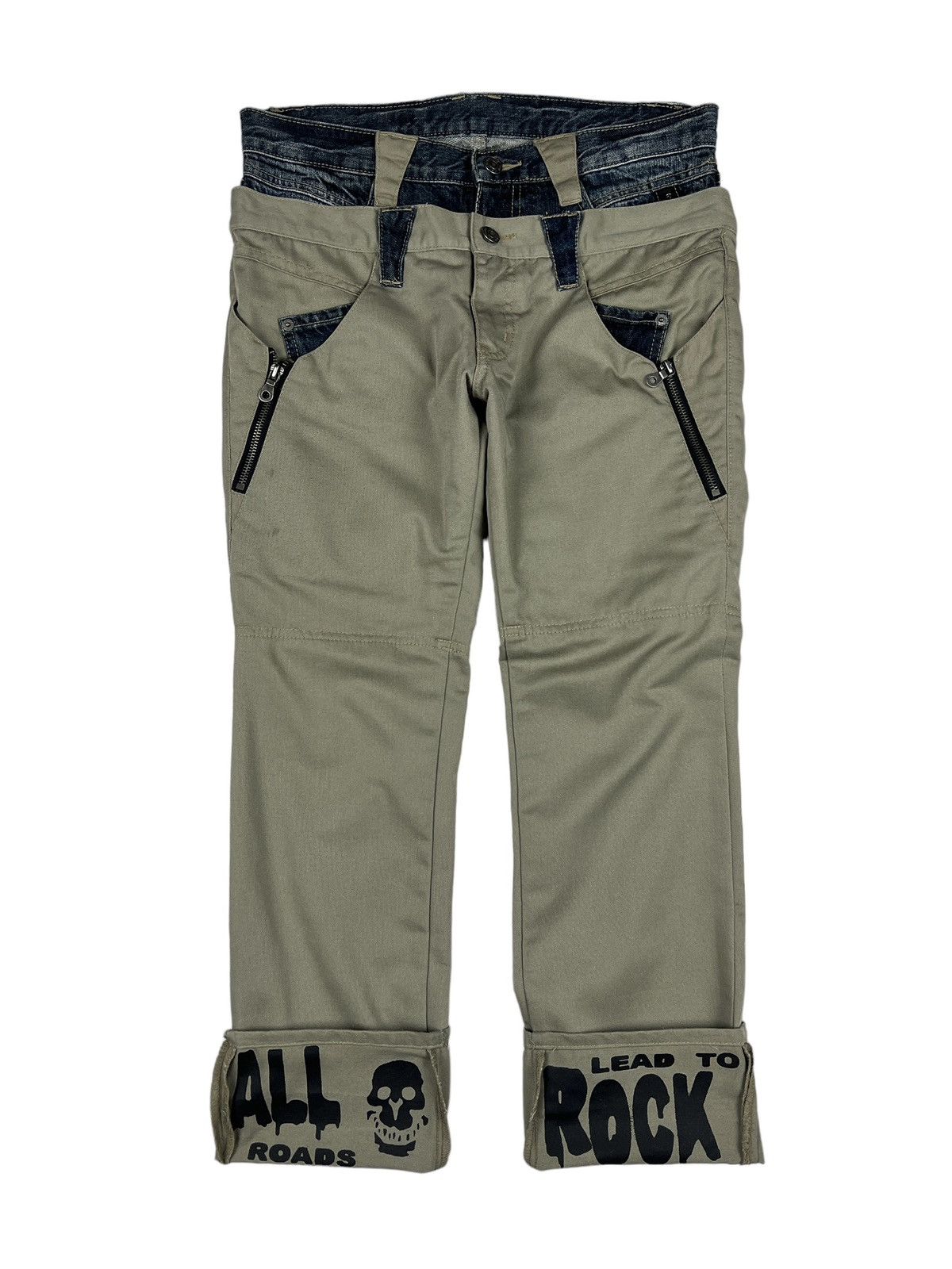 PPFM PPFM ‘All Roads Lead To Rock” Double Waist Slim Pants Size US 32 / EU 48 - 1 Thumbnail