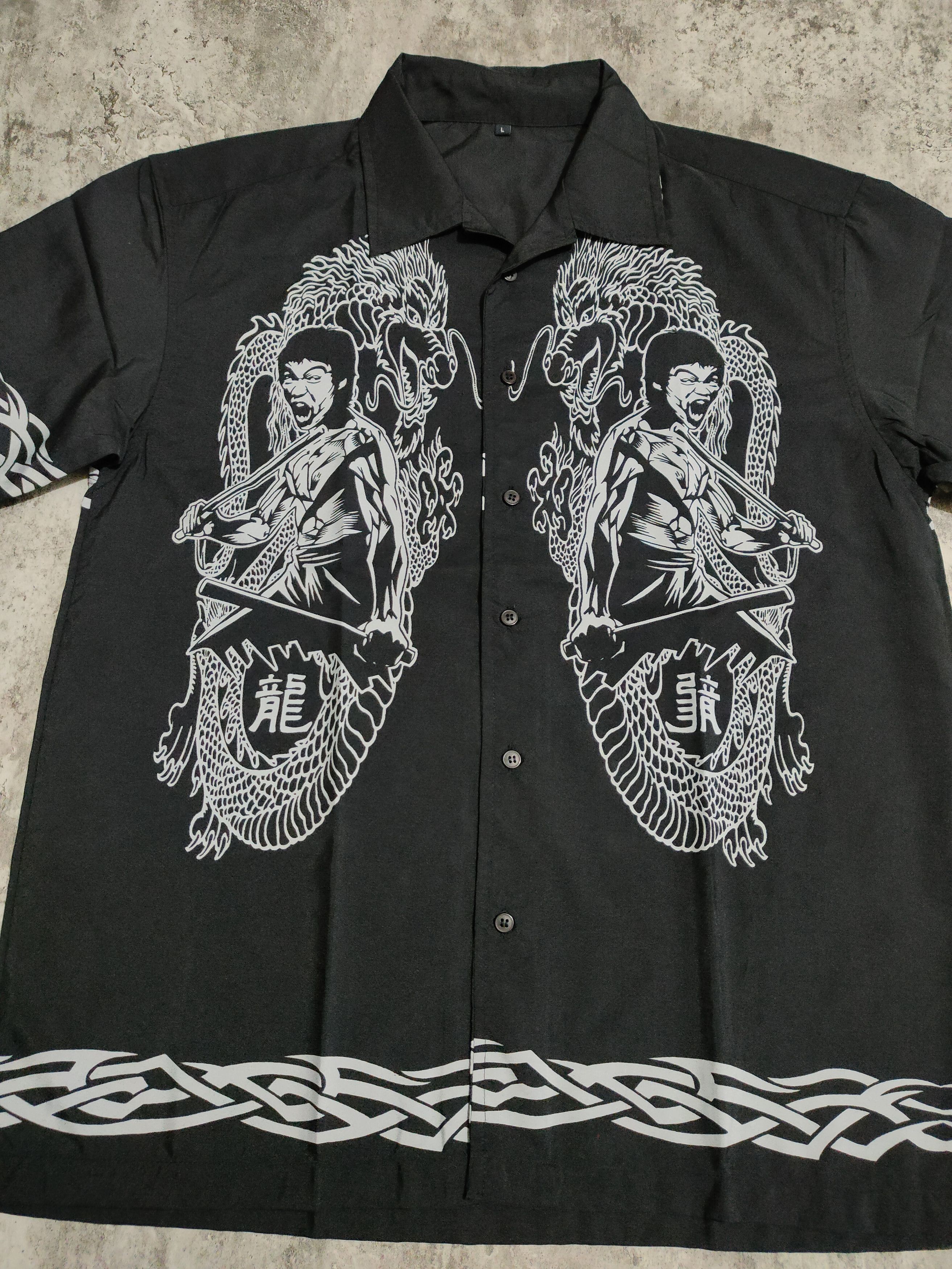 Vintage Vintage Bruce Lee Dragon Colar Shirt Size US L / EU 52-54 / 3 - 4 Thumbnail