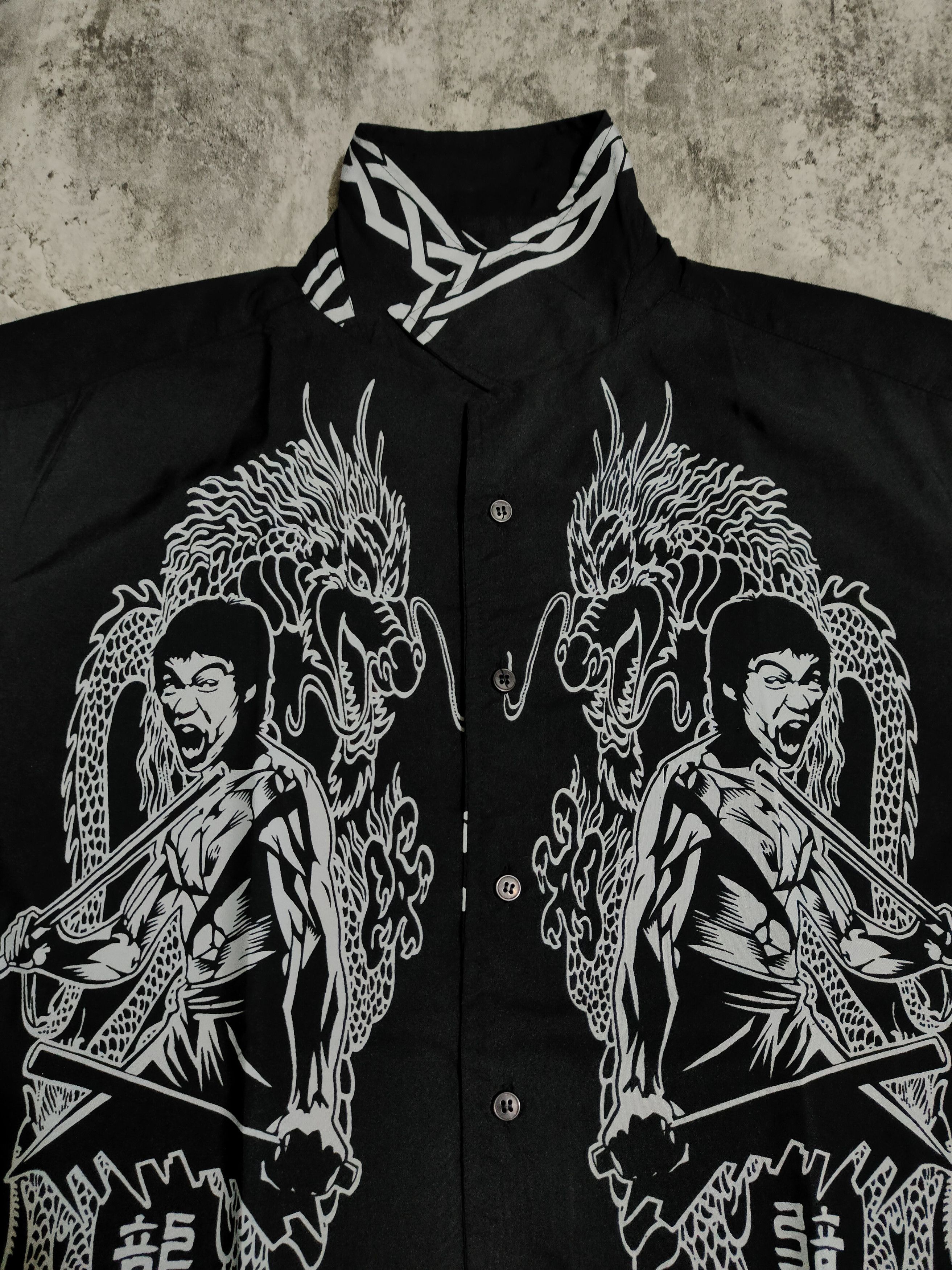 Vintage Vintage Bruce Lee Dragon Colar Shirt Size US L / EU 52-54 / 3 - 6 Thumbnail